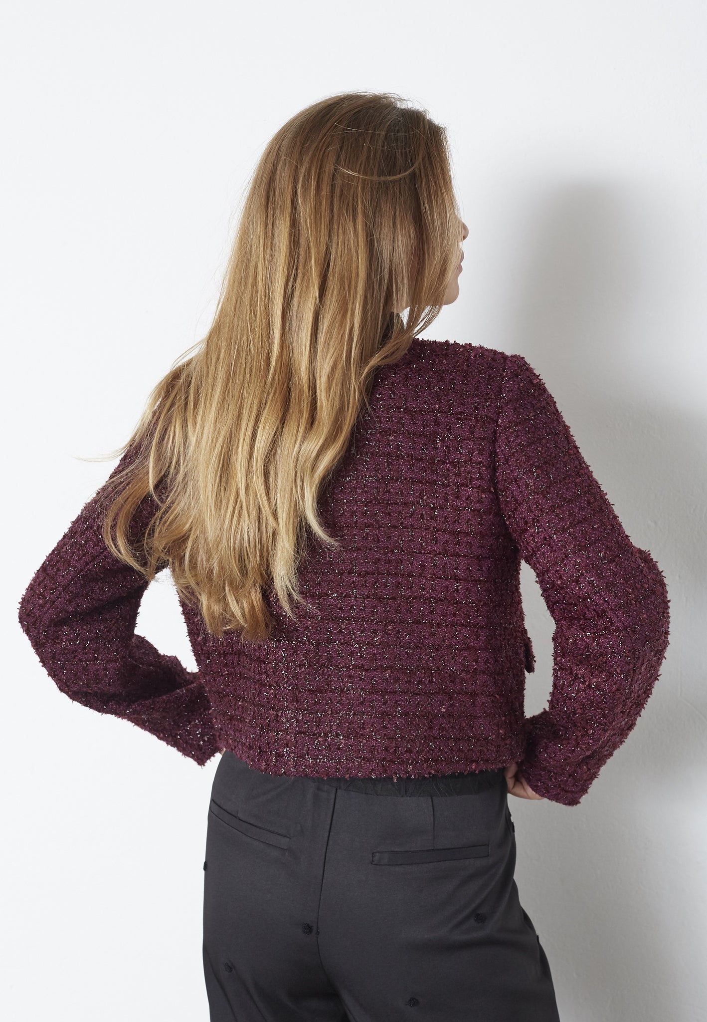 PeachCC Boucle Jacket - Plum
