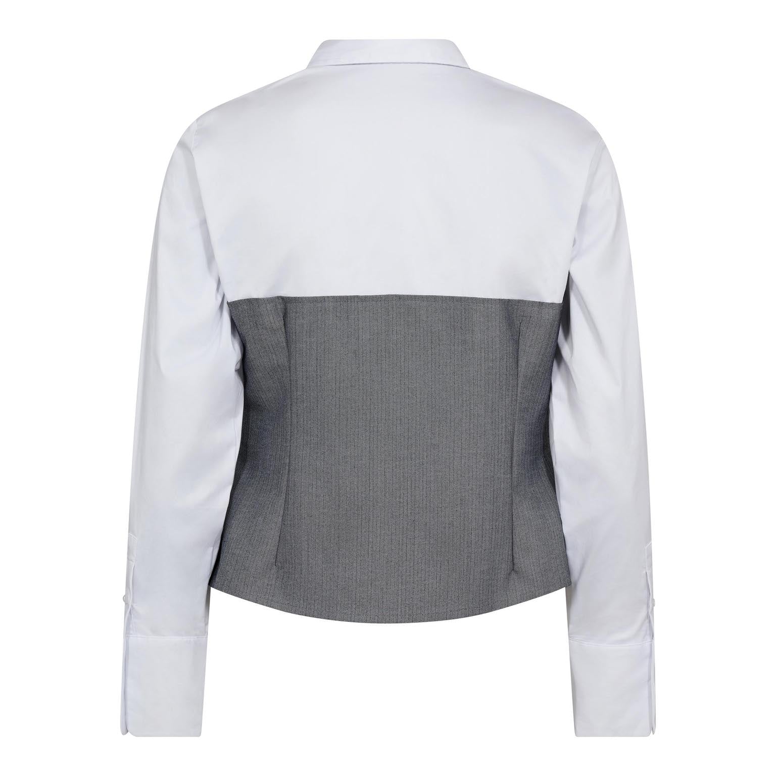 PollyCC Corsage Mix Shirt - White