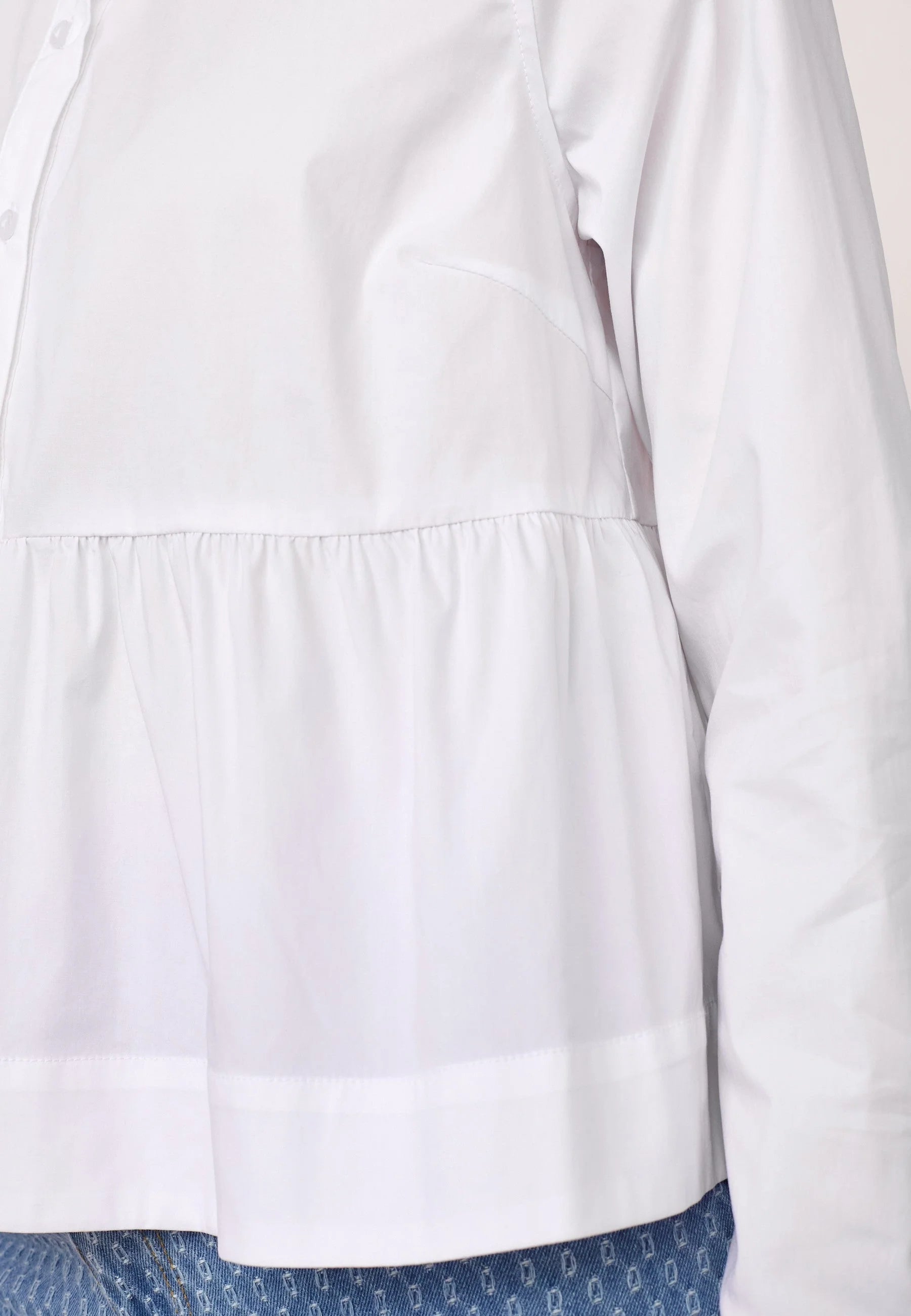 PoppyCC LS Flare Blouse - White
