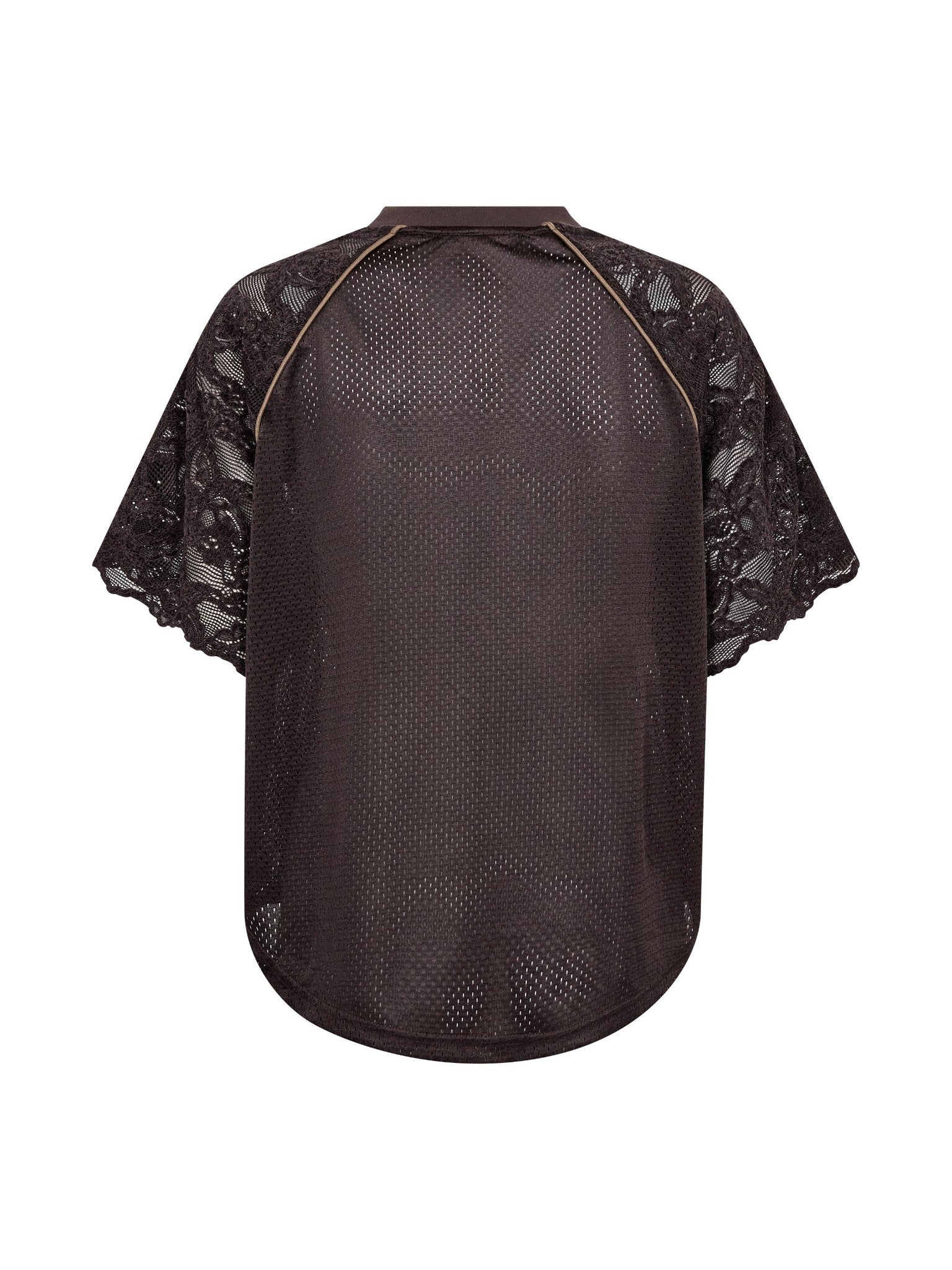 TreyCC Logo Lace Tee - Dark Brown