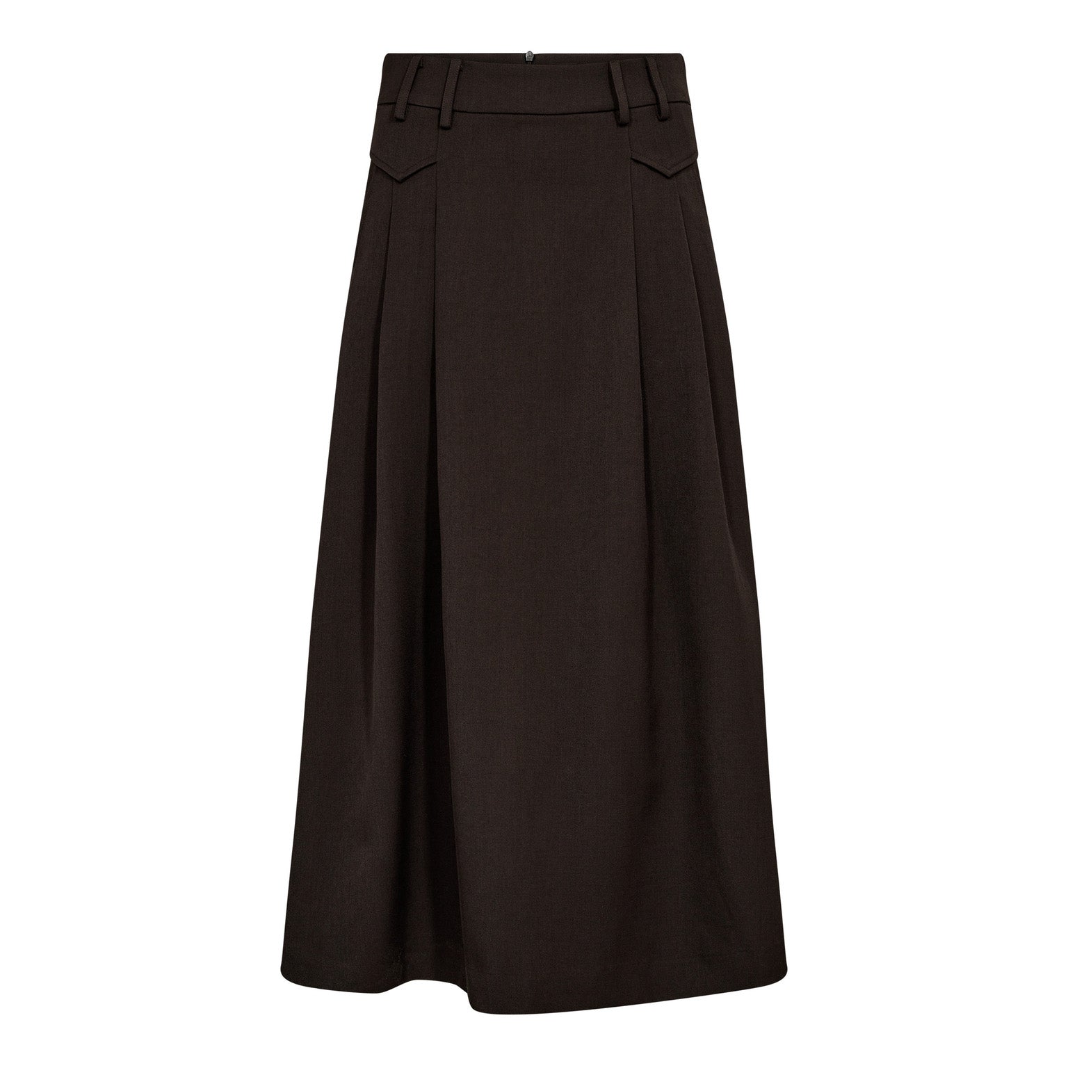 LunaCC Pocket Pleat Skirt - Dark Brown