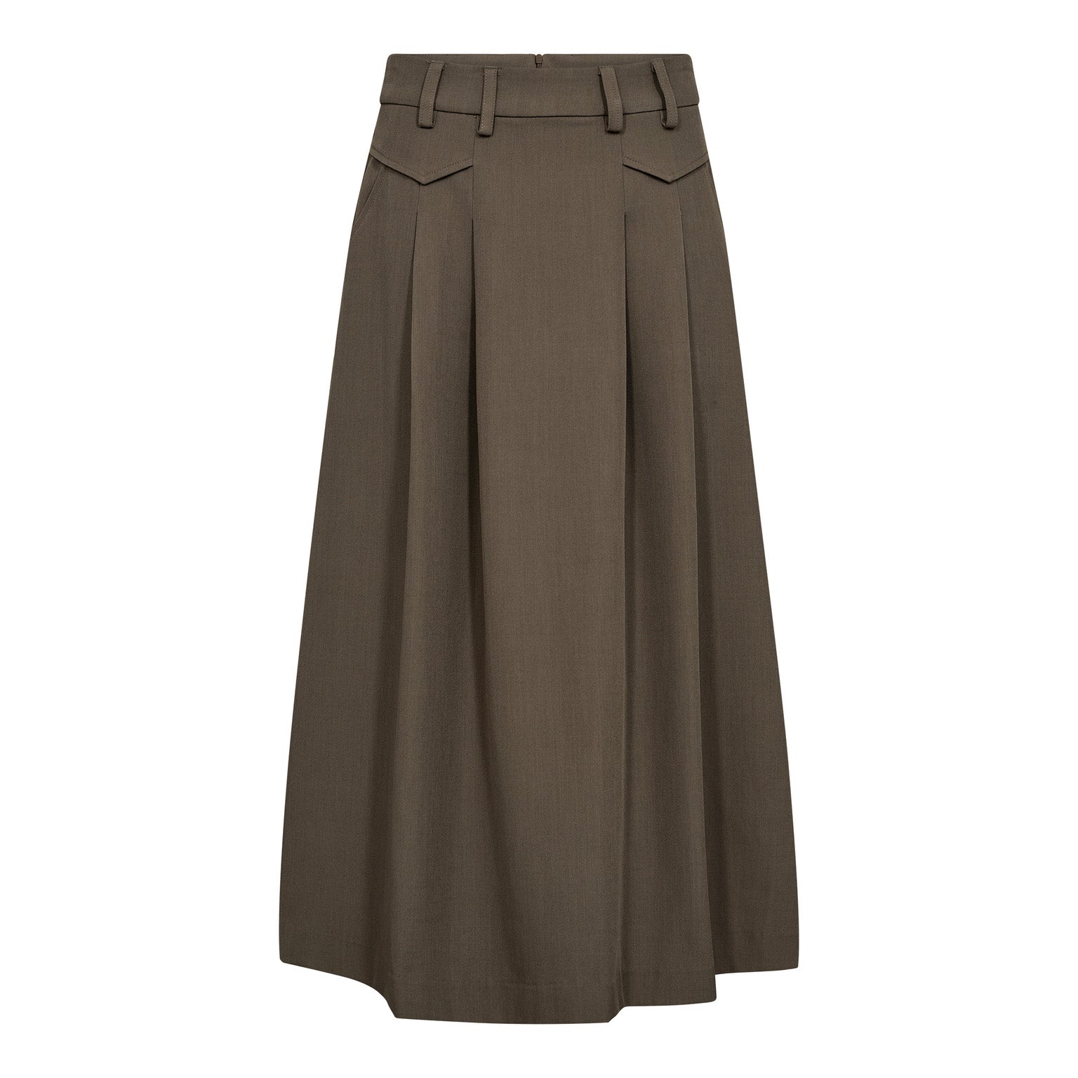 LunaCC Pocket Pleat Skirt - Walnut