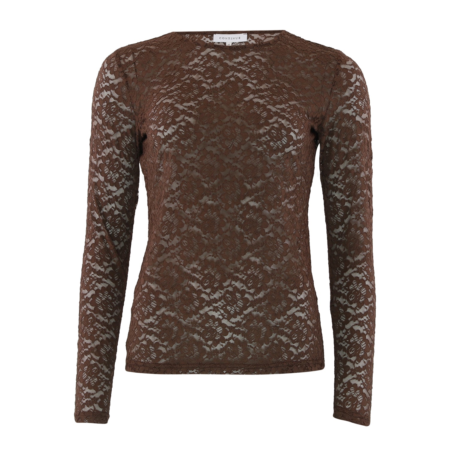 Alberte Lace R Neck - Brown