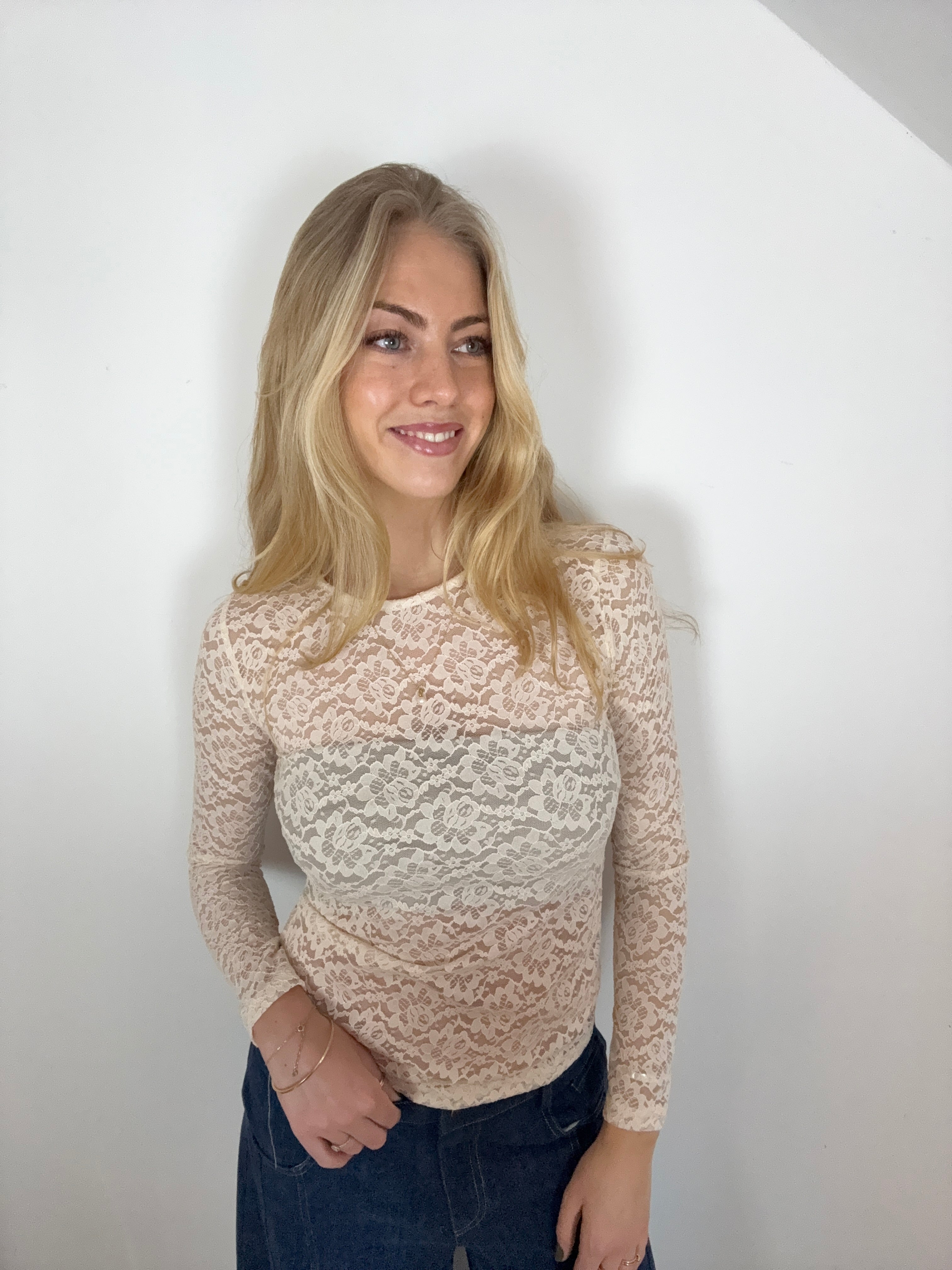 Alberte lace neck - Off White