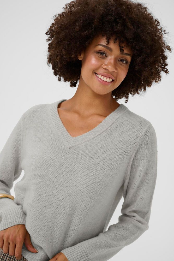 Asima Katrina VN Pullover - Mid Grey Melange