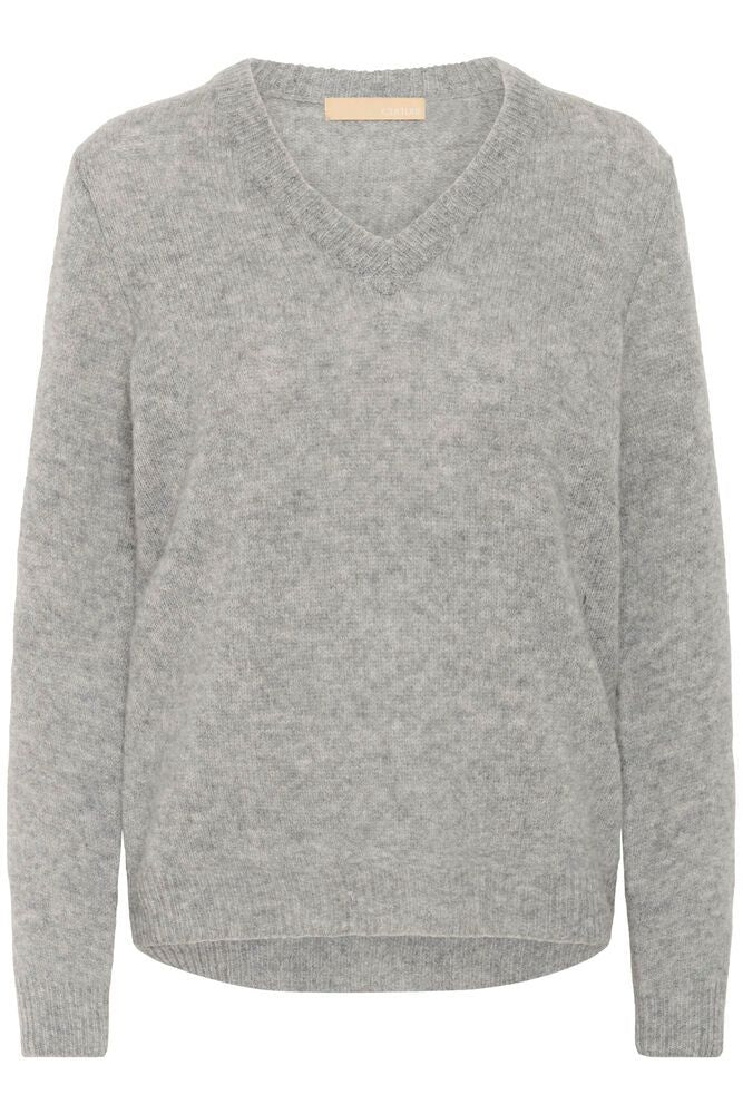 Asima Katrina VN Pullover - Mid Grey Melange