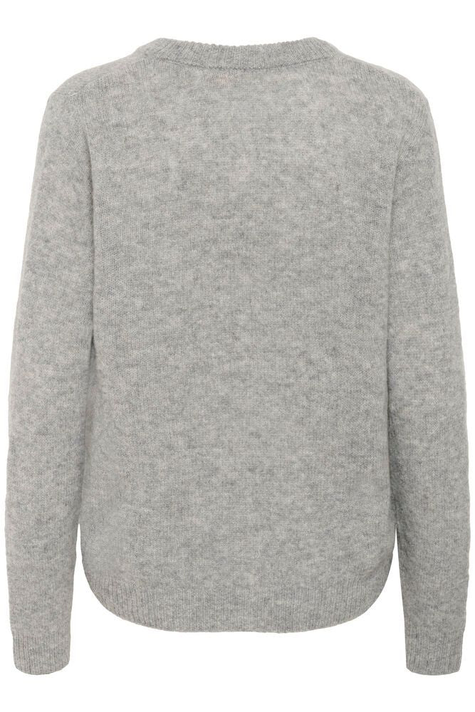 Asima Katrina VN Pullover - Mid Grey Melange