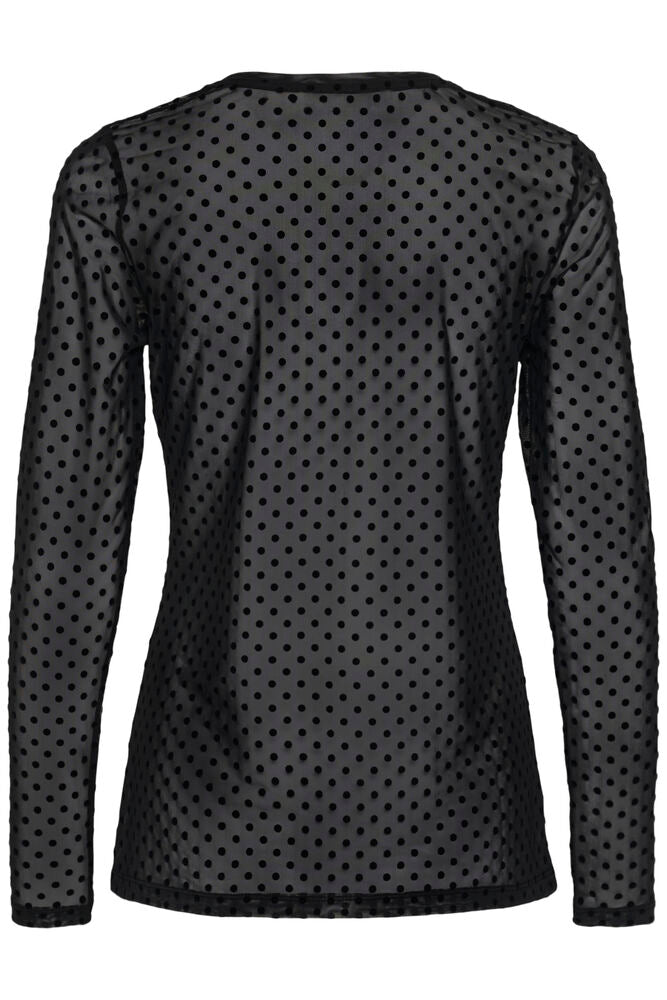 LAYA MESH BLOUSE - Black Dot