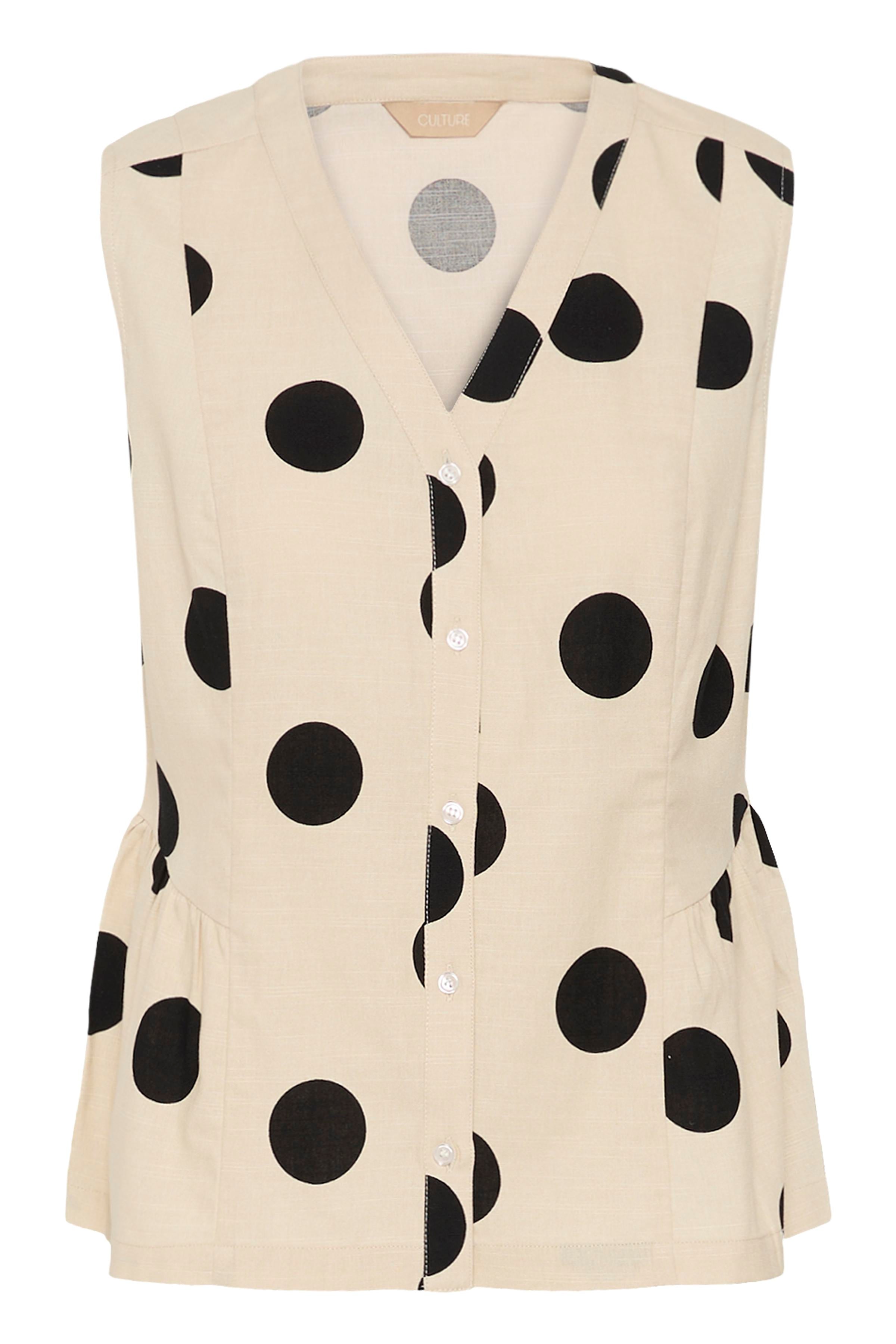 Tika Top - Whitecap/Black Dot