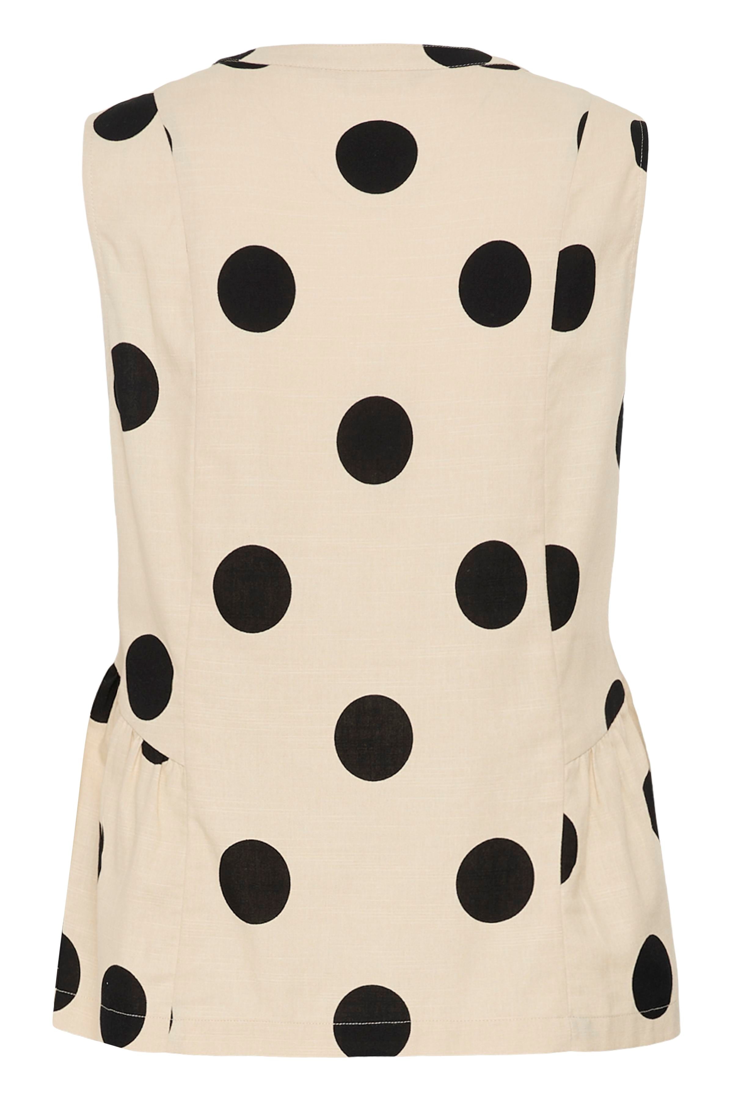 Tika Top - Whitecap/Black Dot