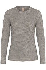 Alexandra Jersey T-shirt - Black/Whitecap Stripe