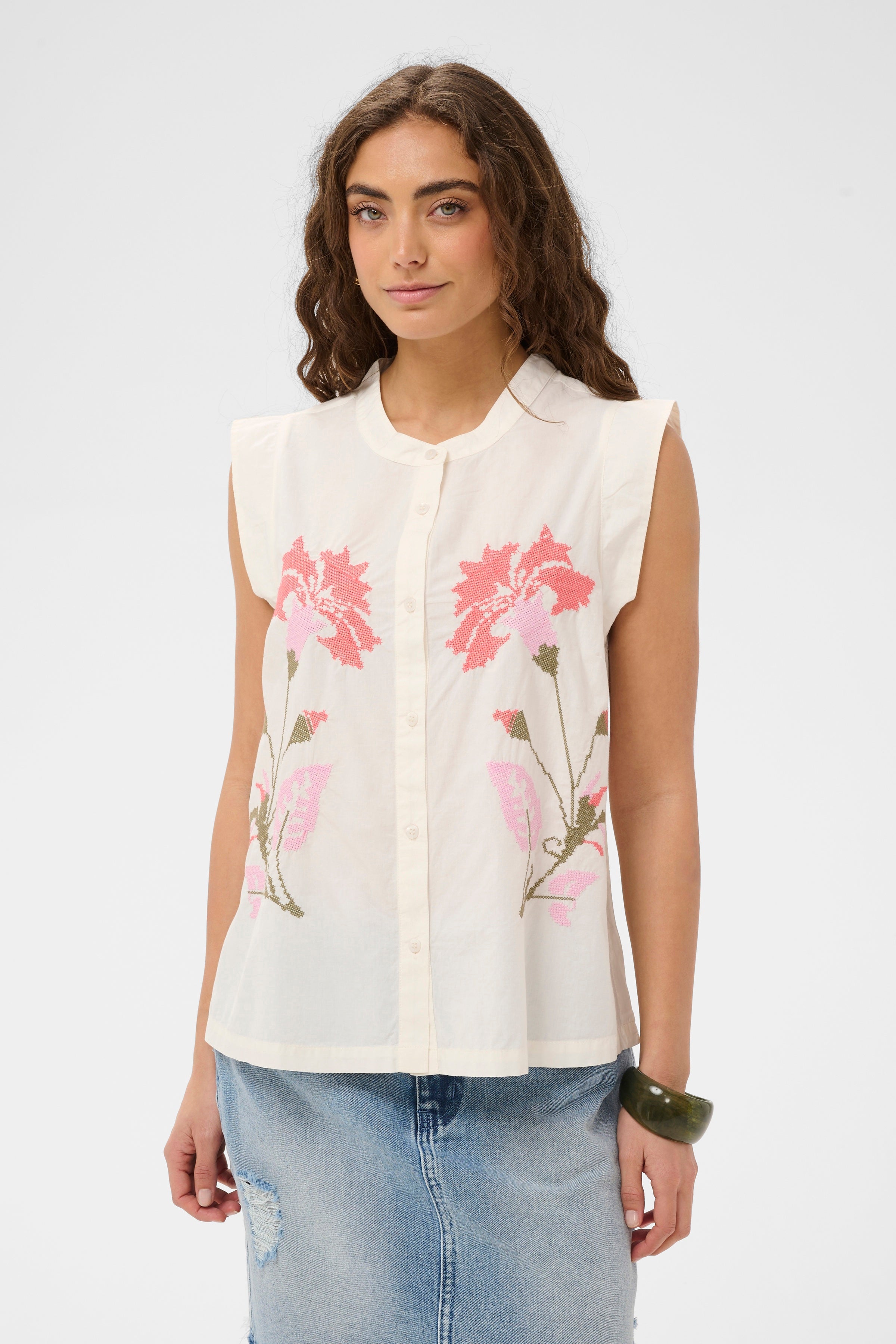 Alvild Olena SL Shirt - Spring Gardenia