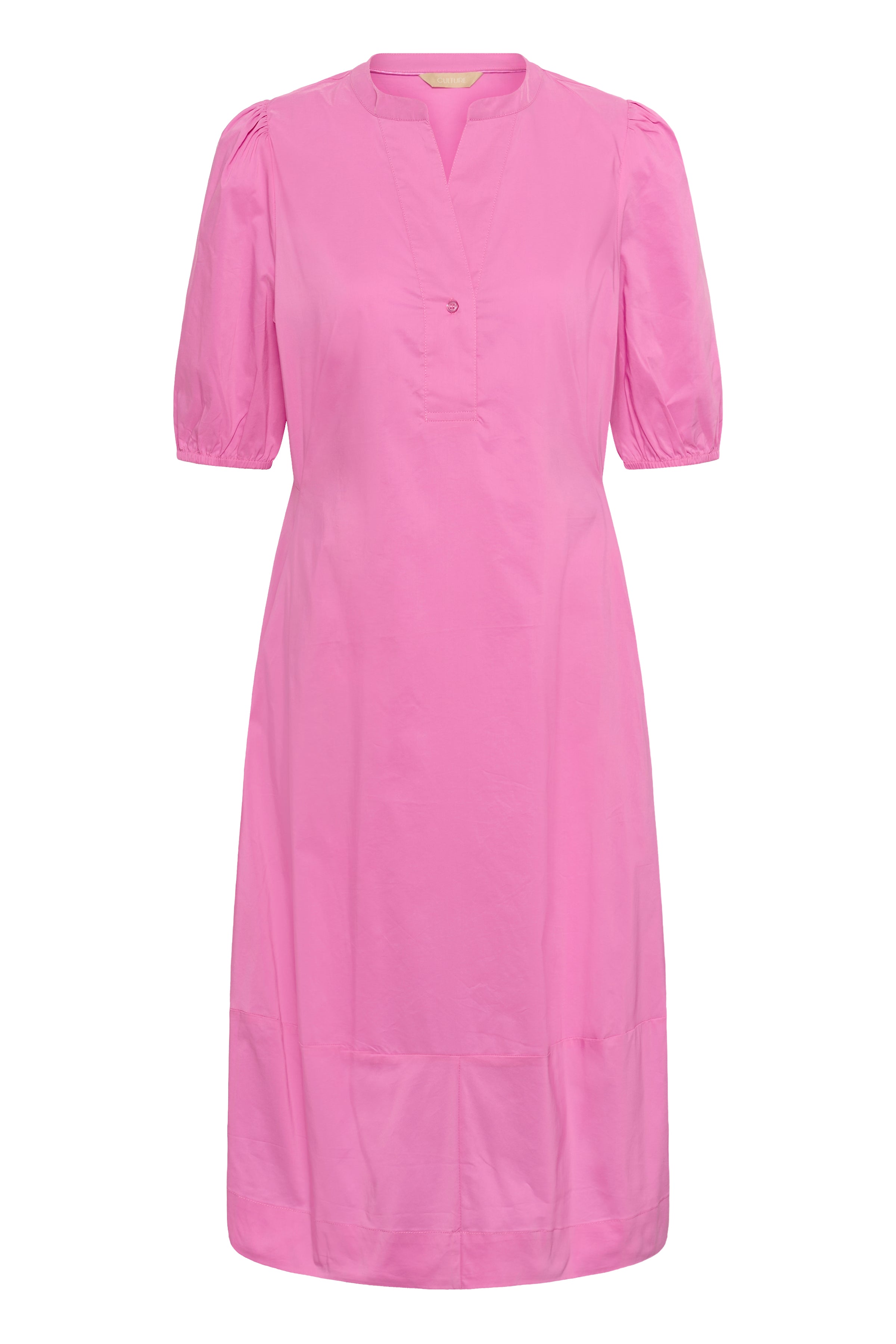 Antoinett SS Placket Dress - Fuchsia Pink