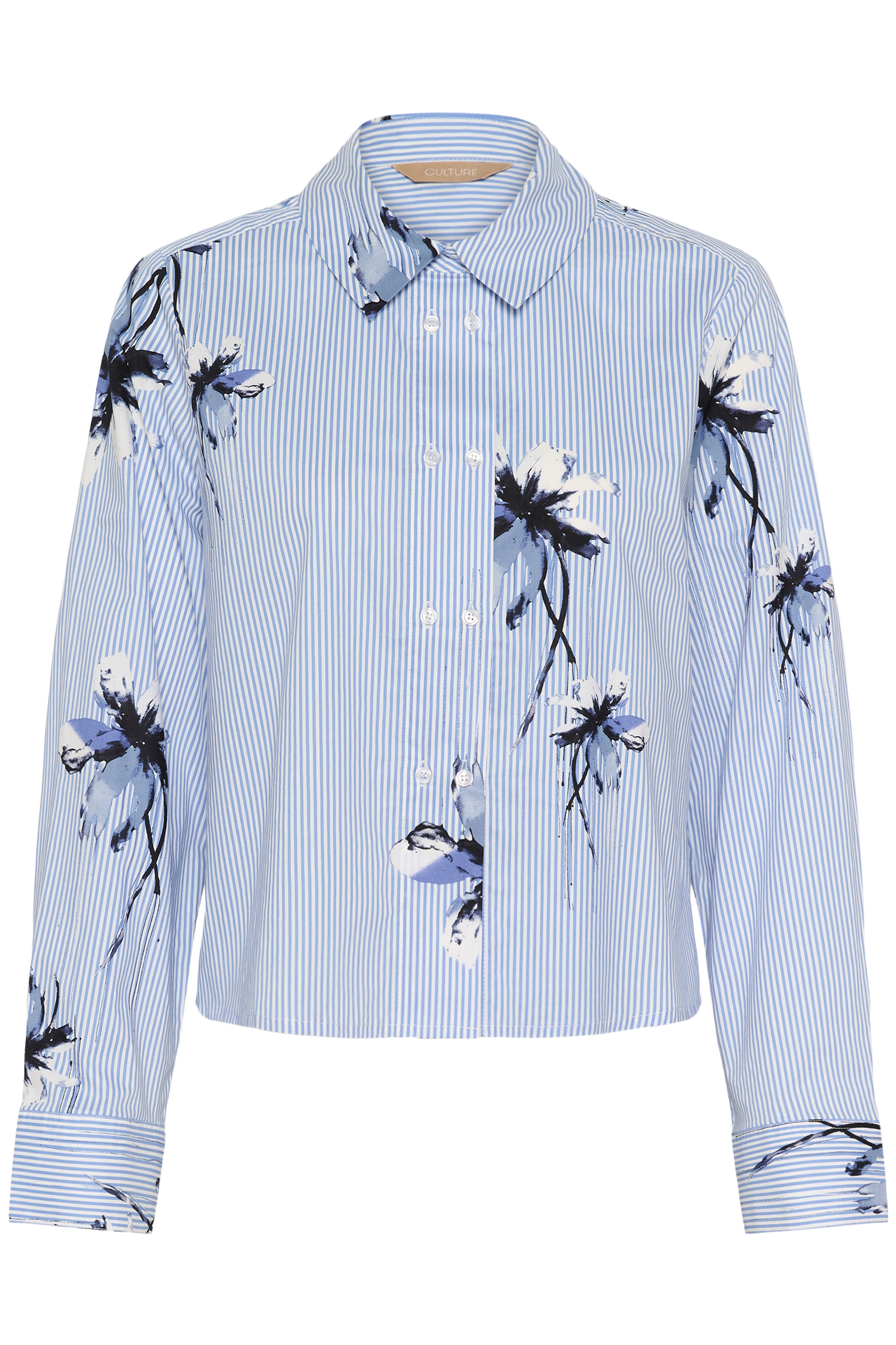 Brila Shirt - Blue Flower Stripe