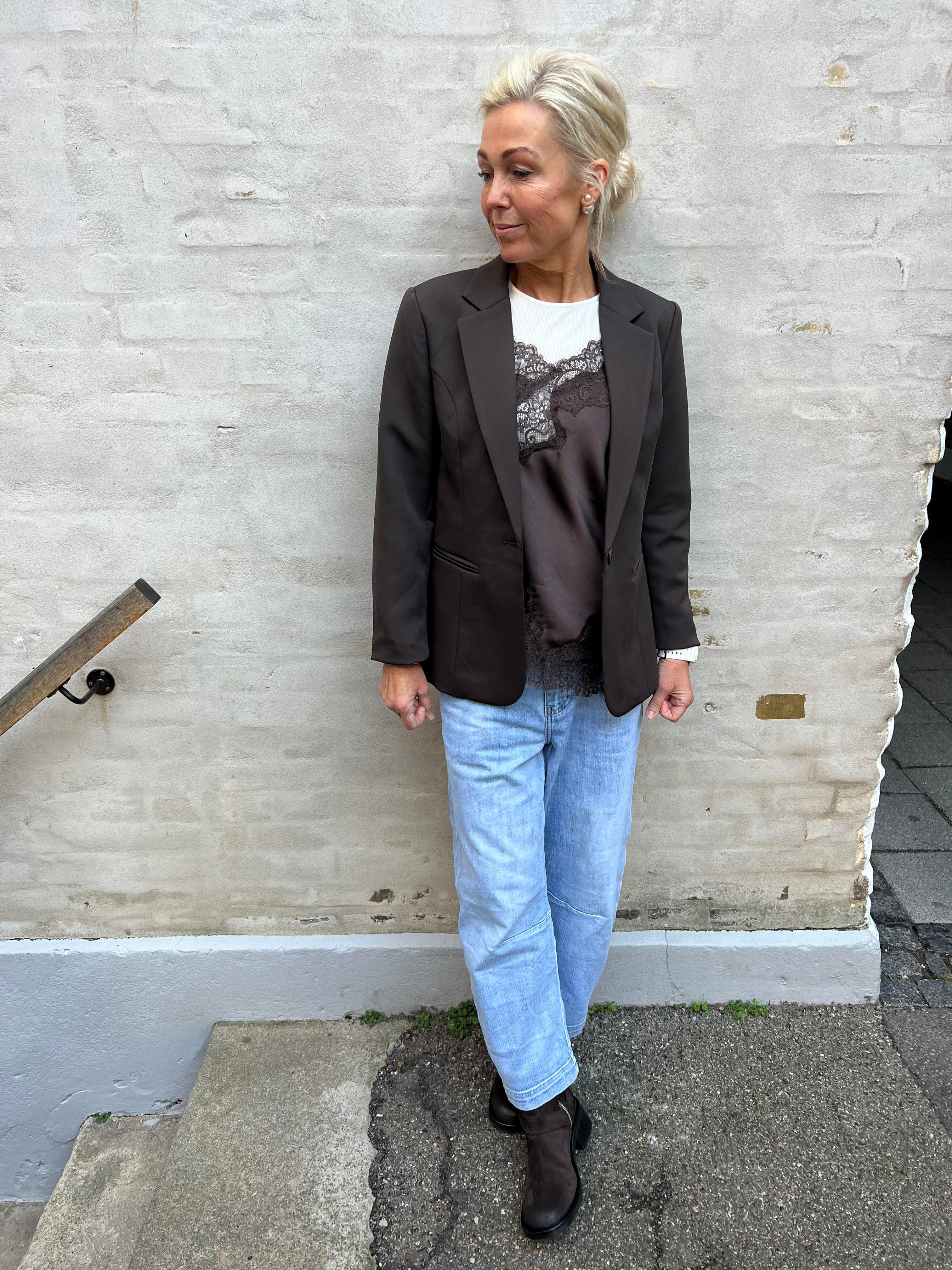 Francine Suit Blazer - Dark Brown