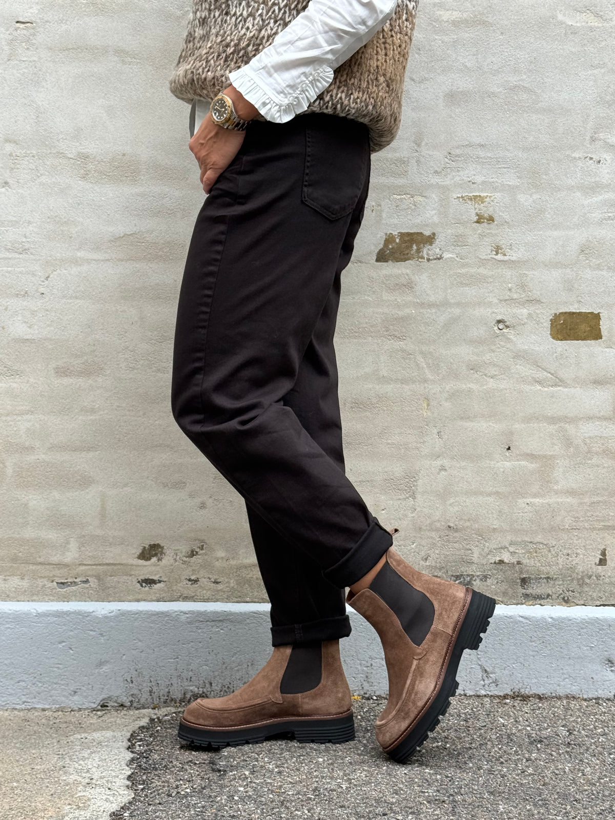Karlie Barrel High Waist - Brown Washed