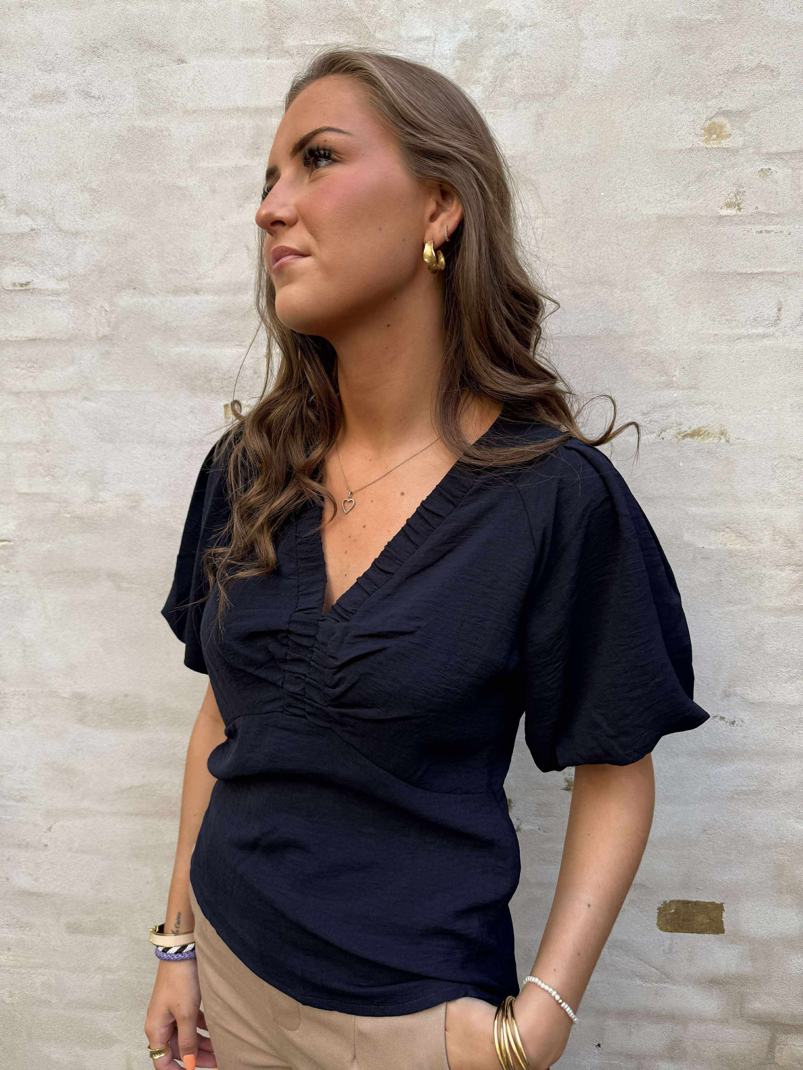 Irina Structure Blouse Navy