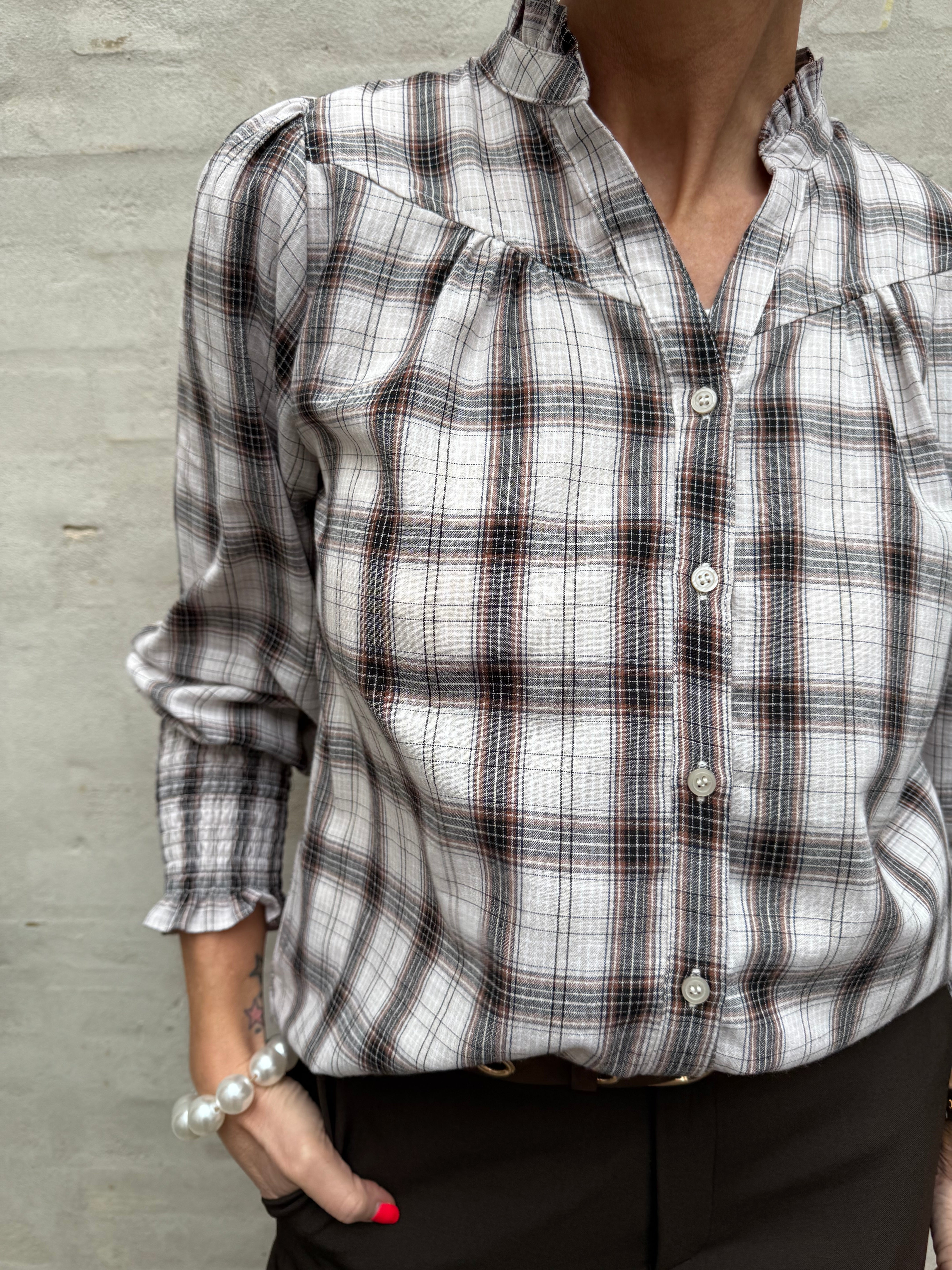 Camisa Big Check Blouse - Off White