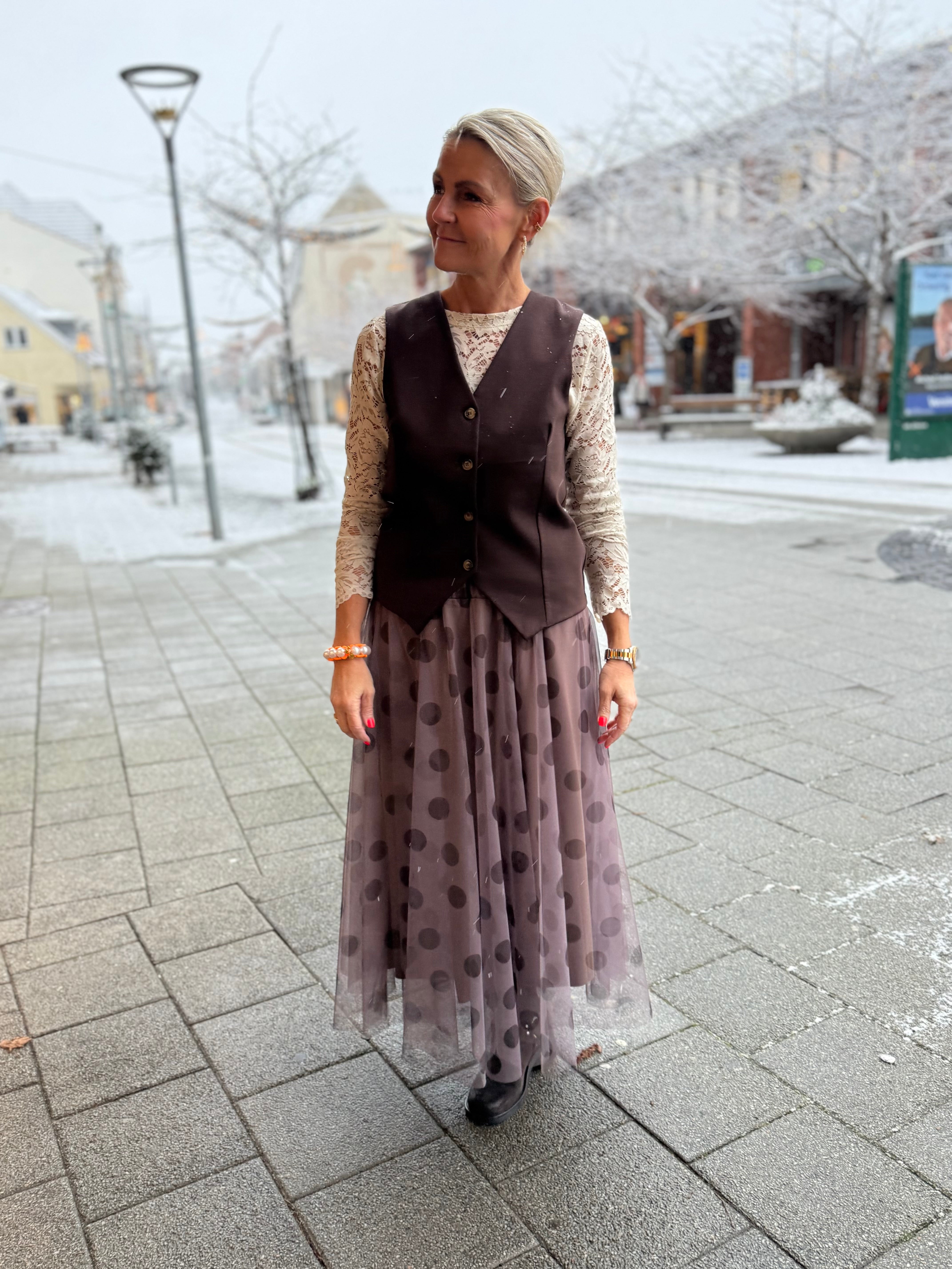 DAVI casual vest - Coffee