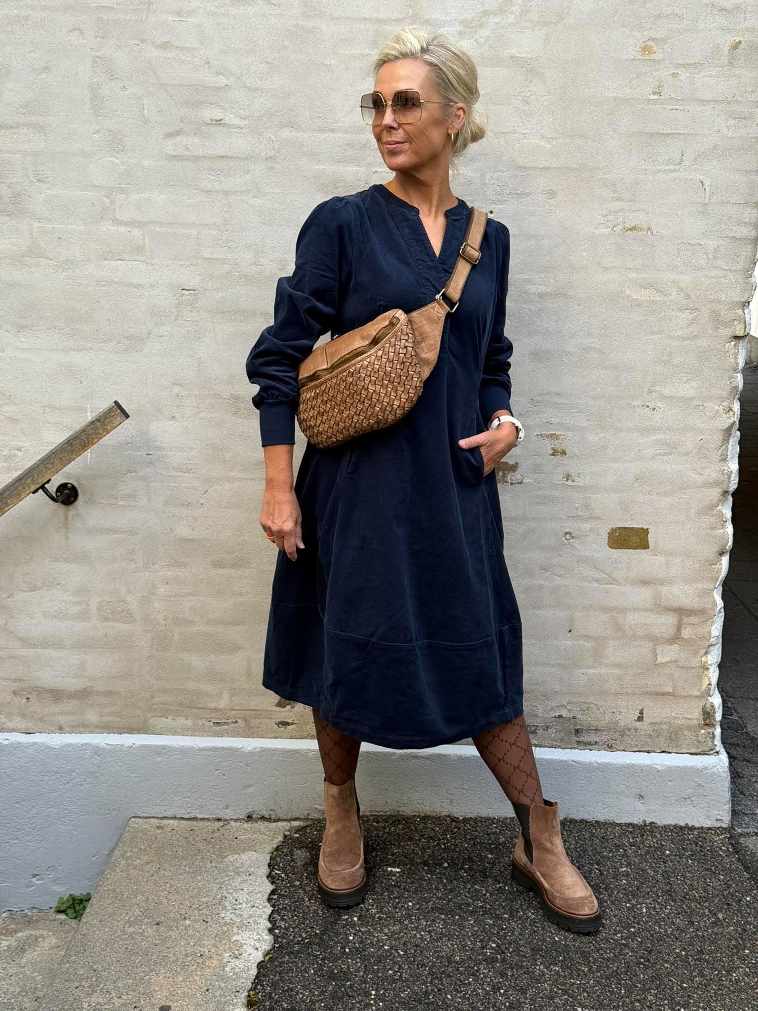 Rhaena LS Dress - Dress Blues