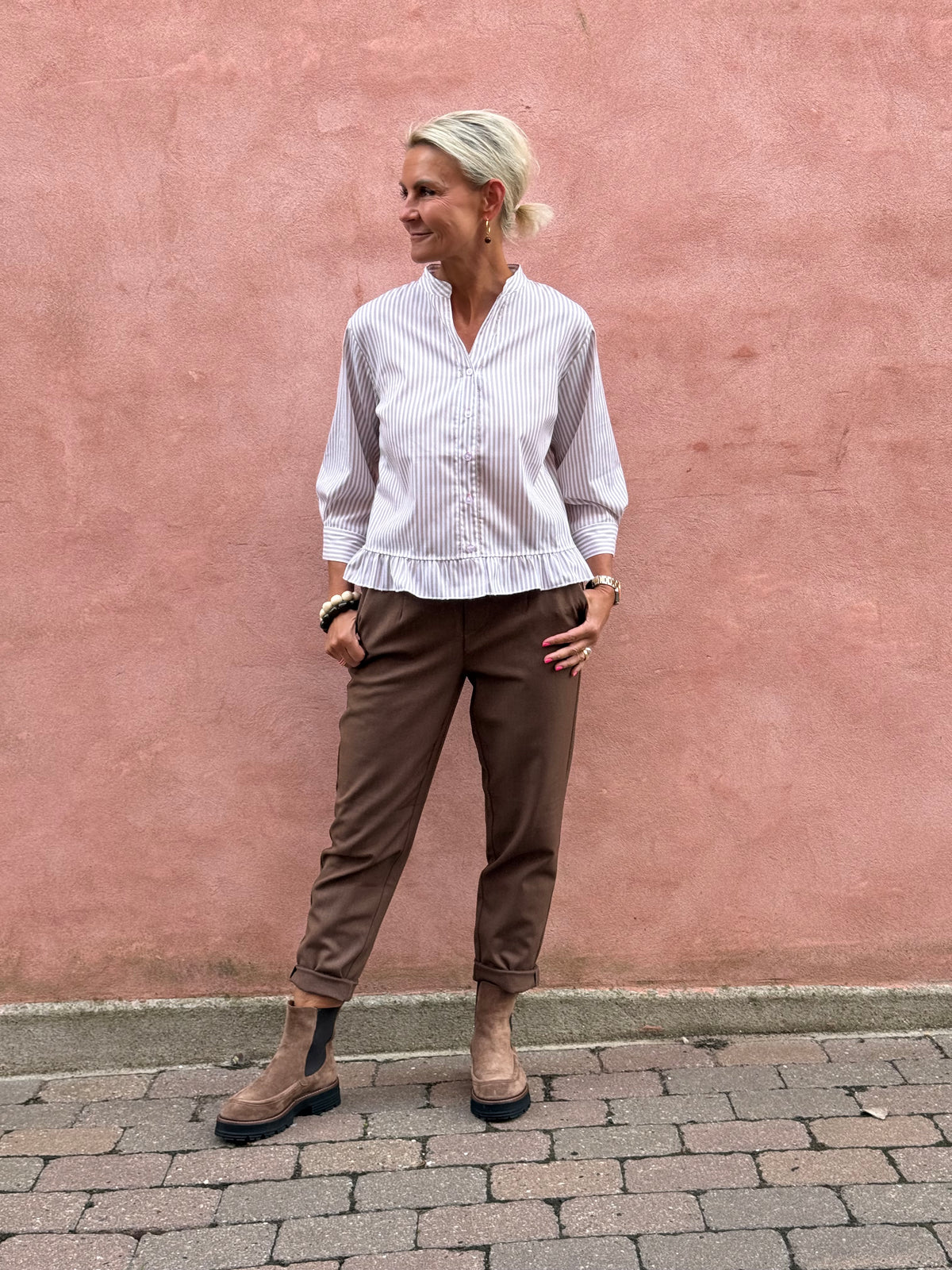 L´amour Shirt - Beige Stripe
