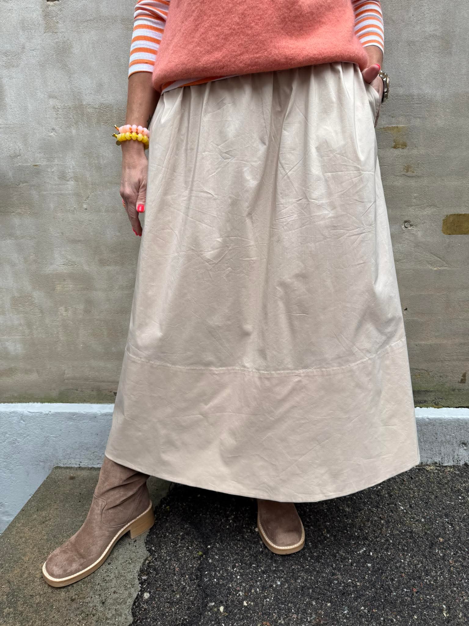 Yara Poplin Skirt - Dark Sand