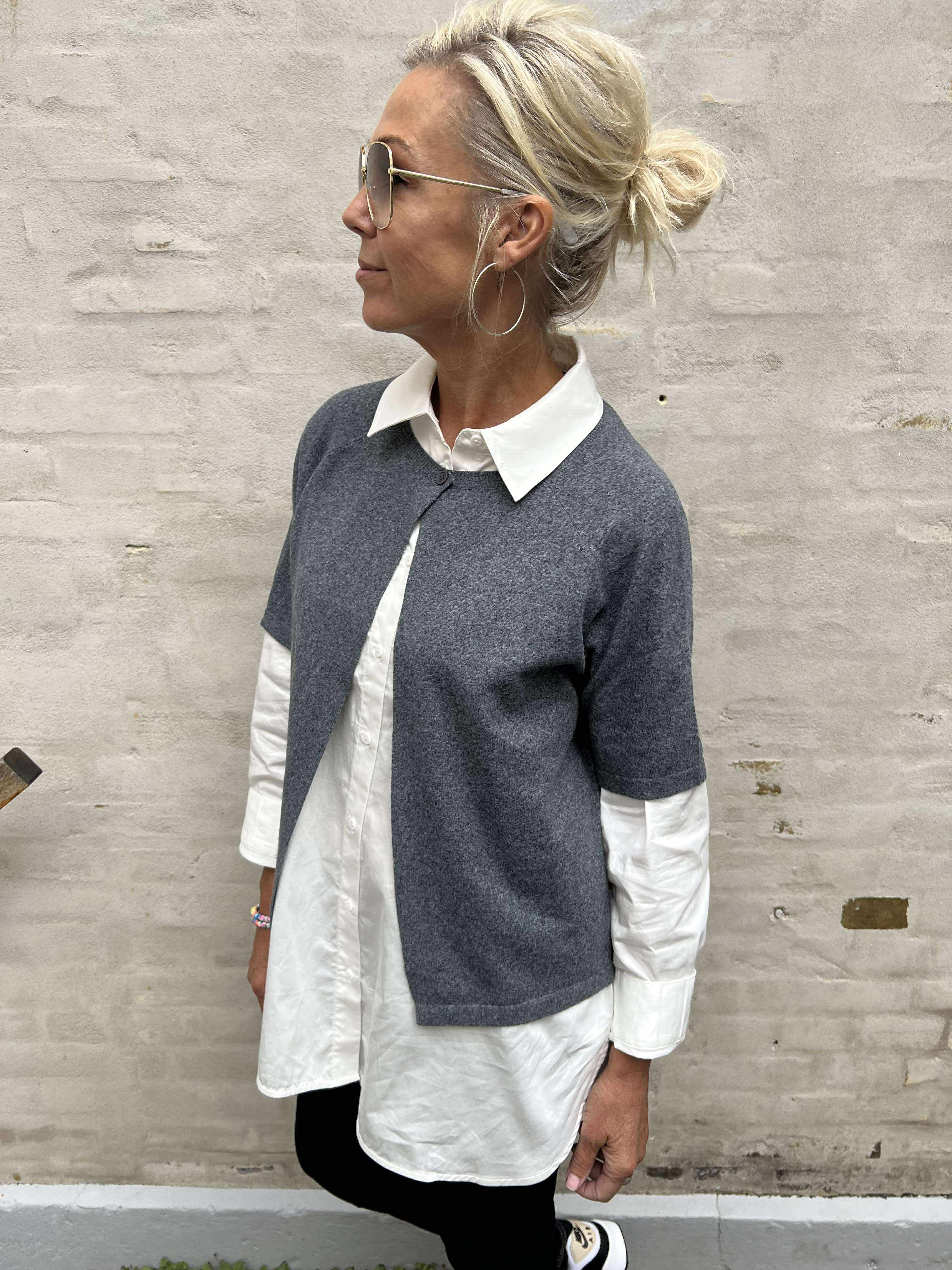 Bree Knit Cardigan - Dark Grey Melange