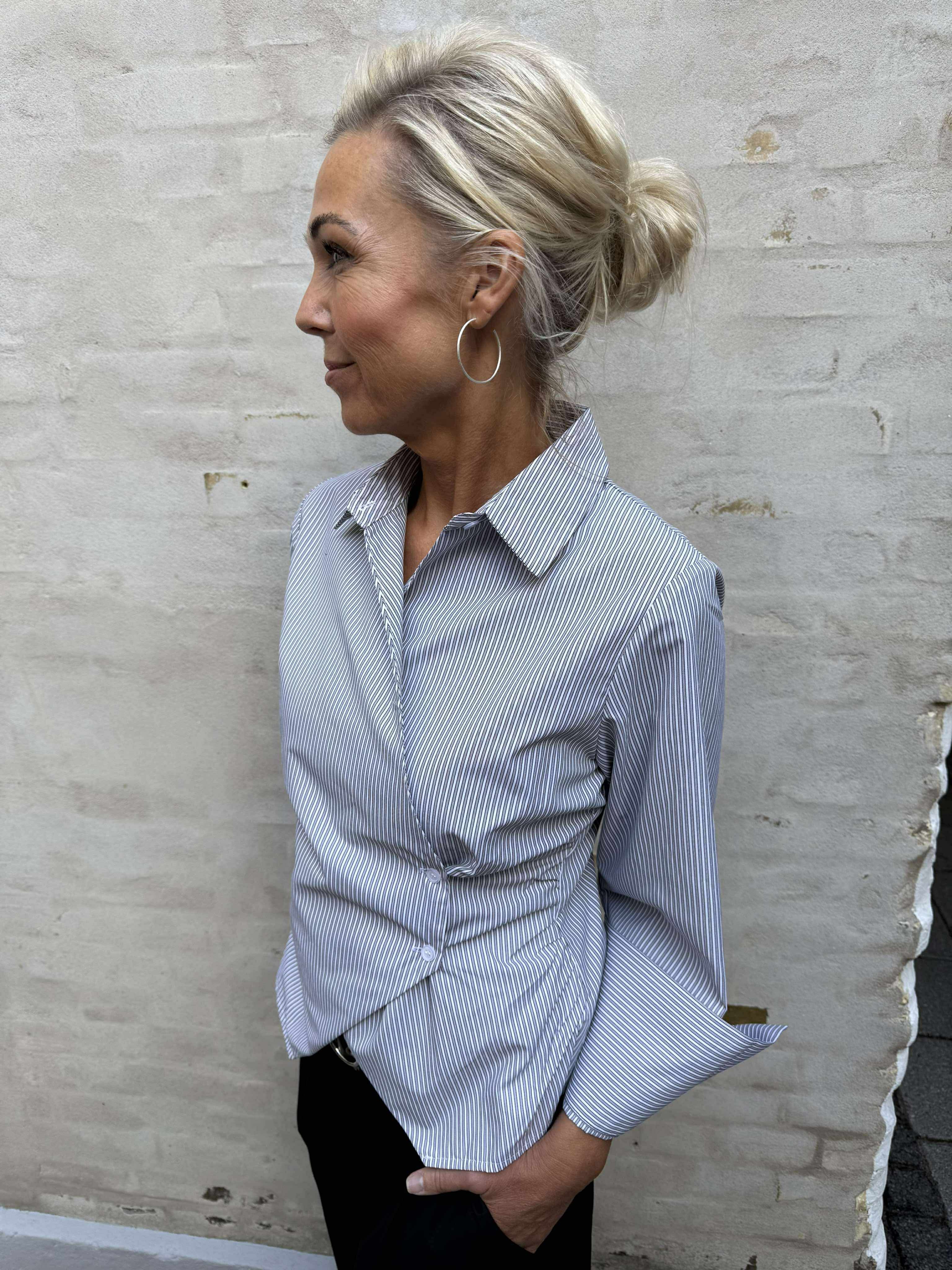 Fenli Striped Shirt - Grey