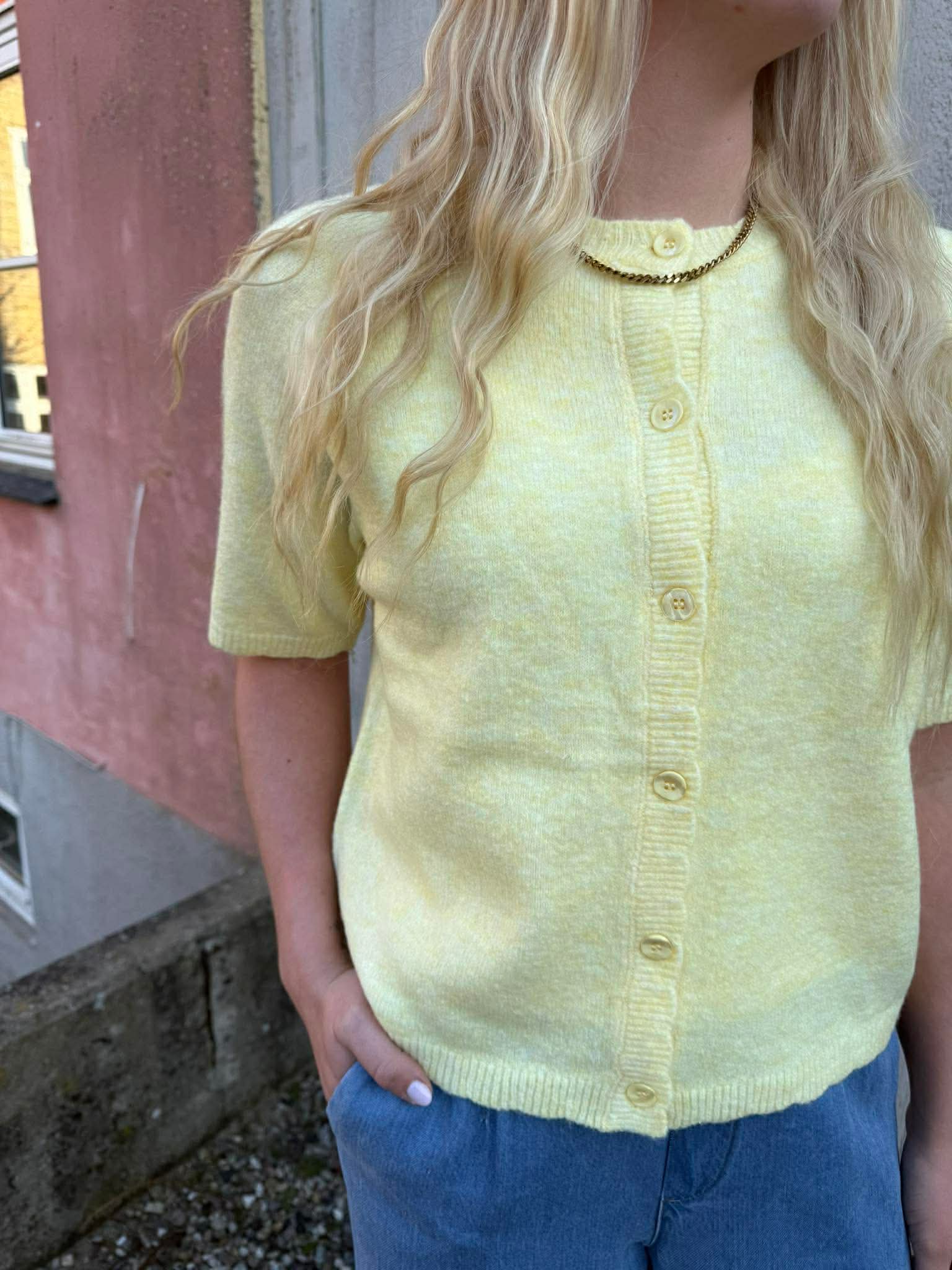 RATH SS O-HALS KNIT CARDIGAN - Fransk Vanilj