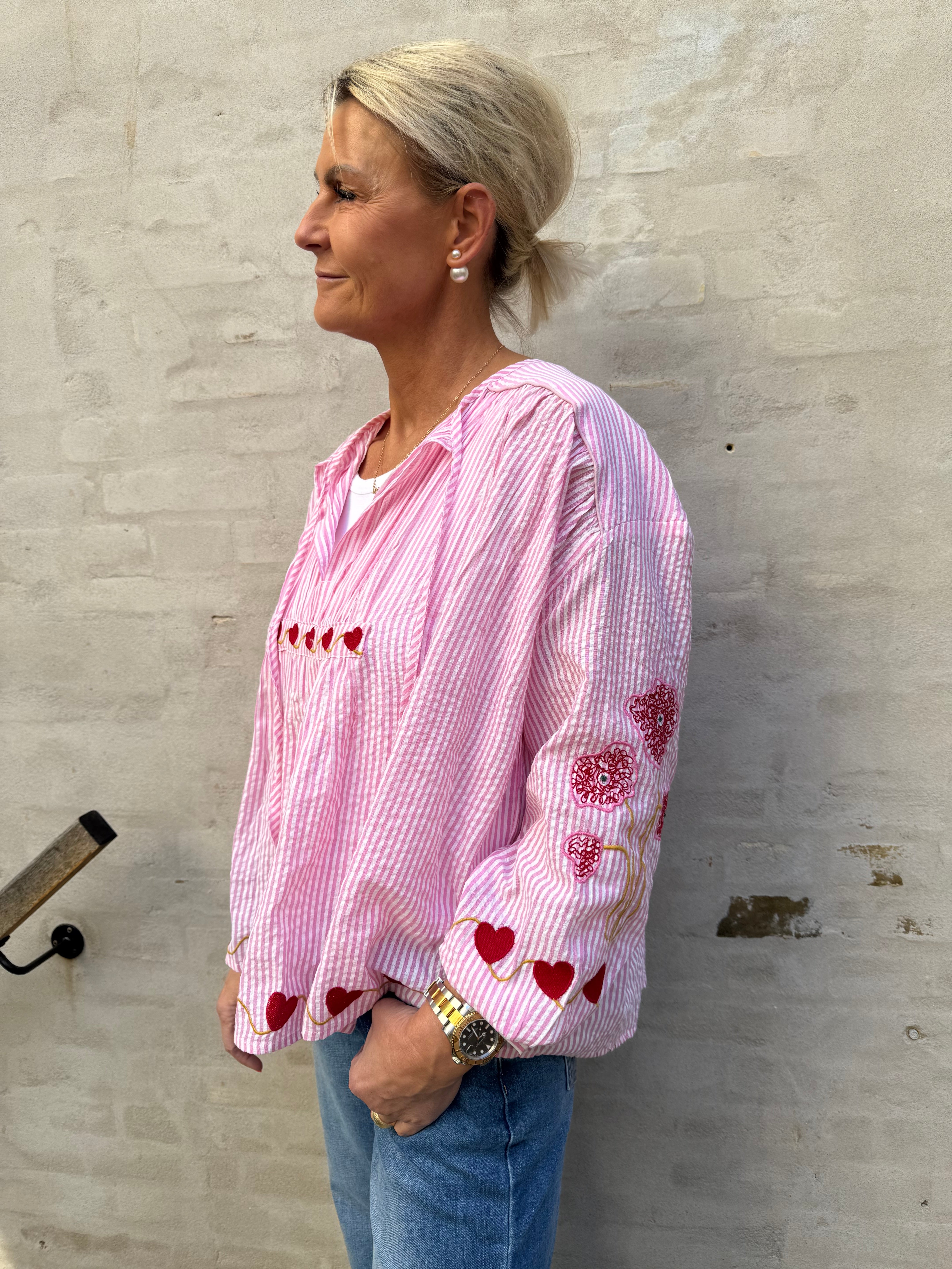PREORDER-Heart Blouse - Rosa Flower