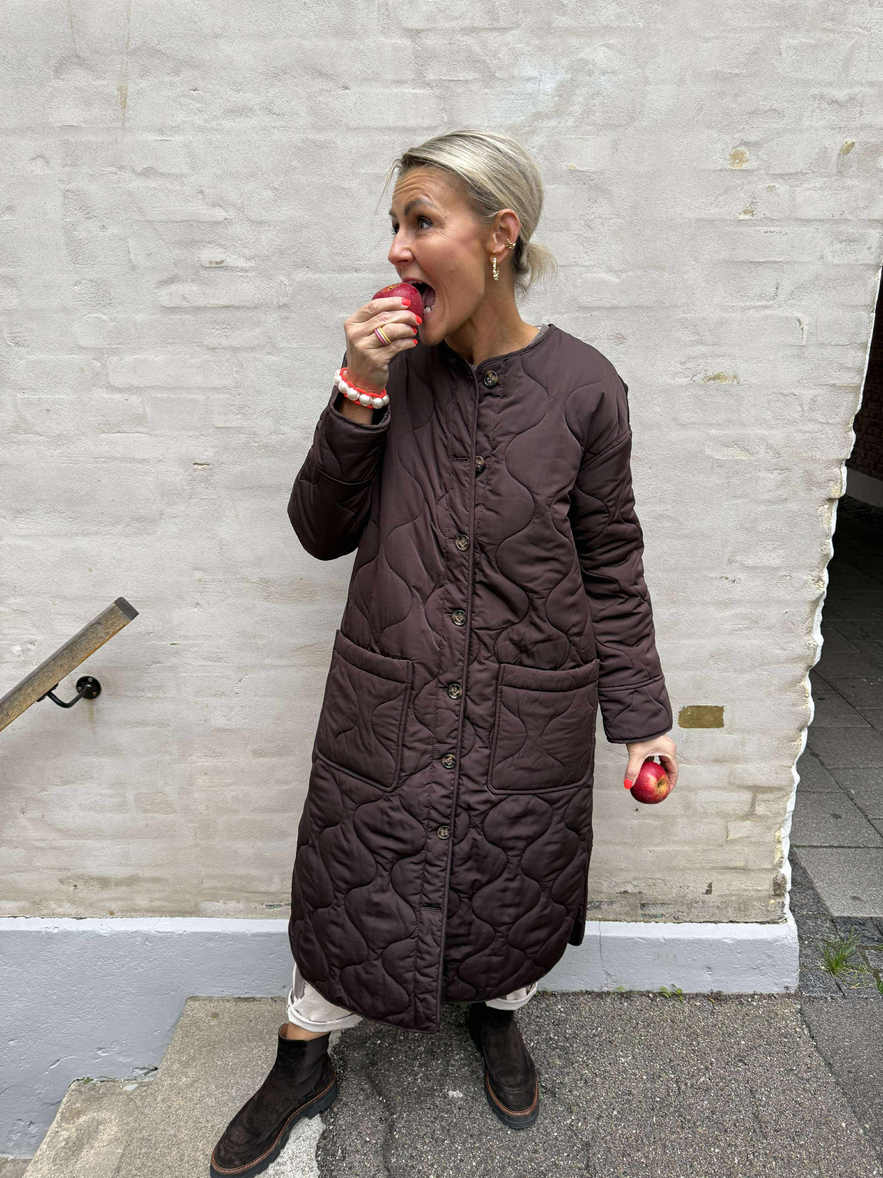 ALLIE LONG QUILT JACKET - Java