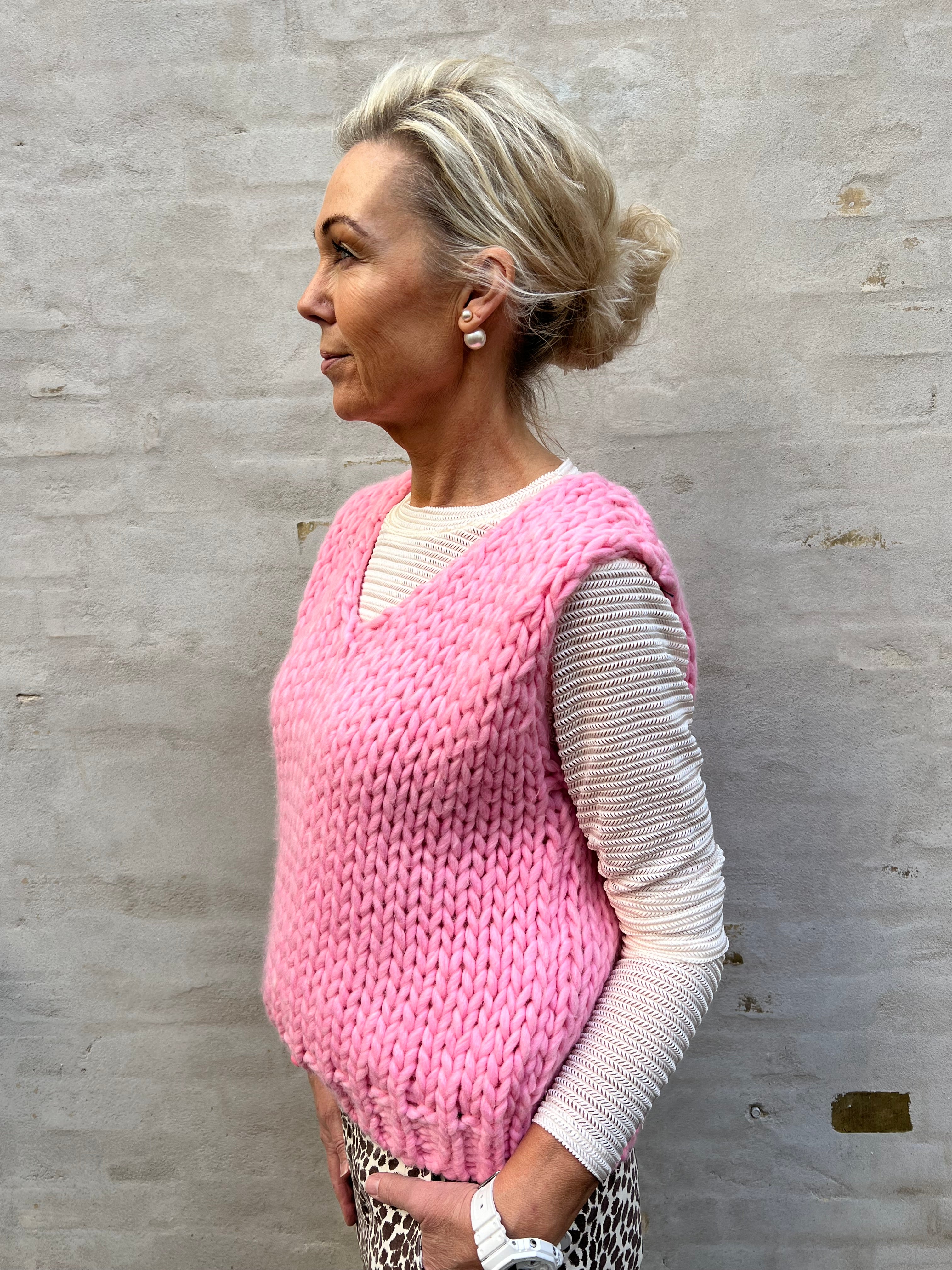 Rudi Knit Vest - Baby Pink