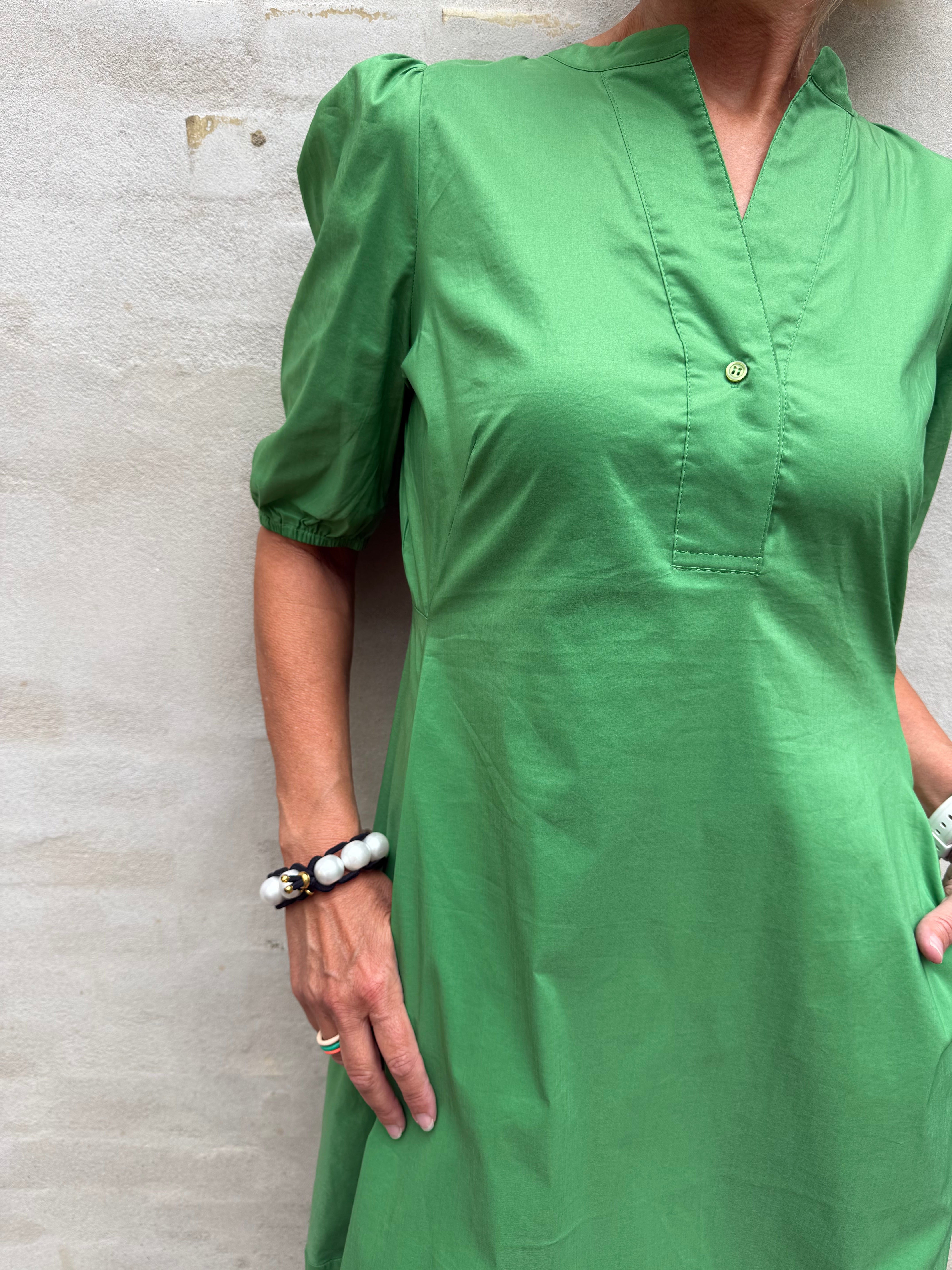 Antoinett SS Placket Dress - Mint Green