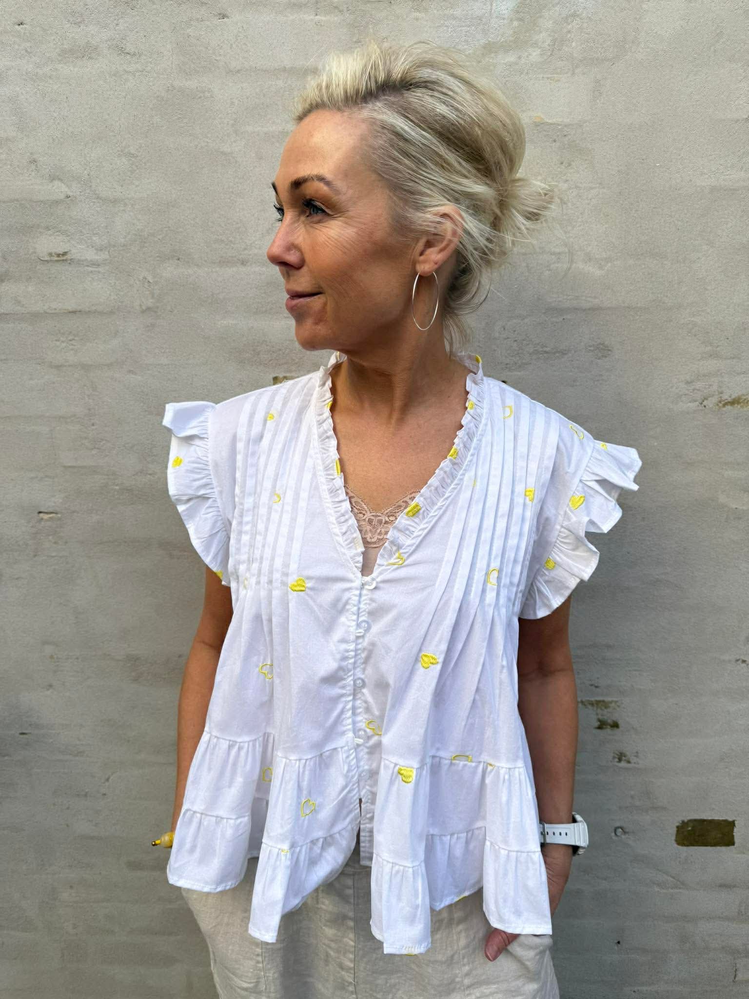 Micado Blouse - White/Yellow