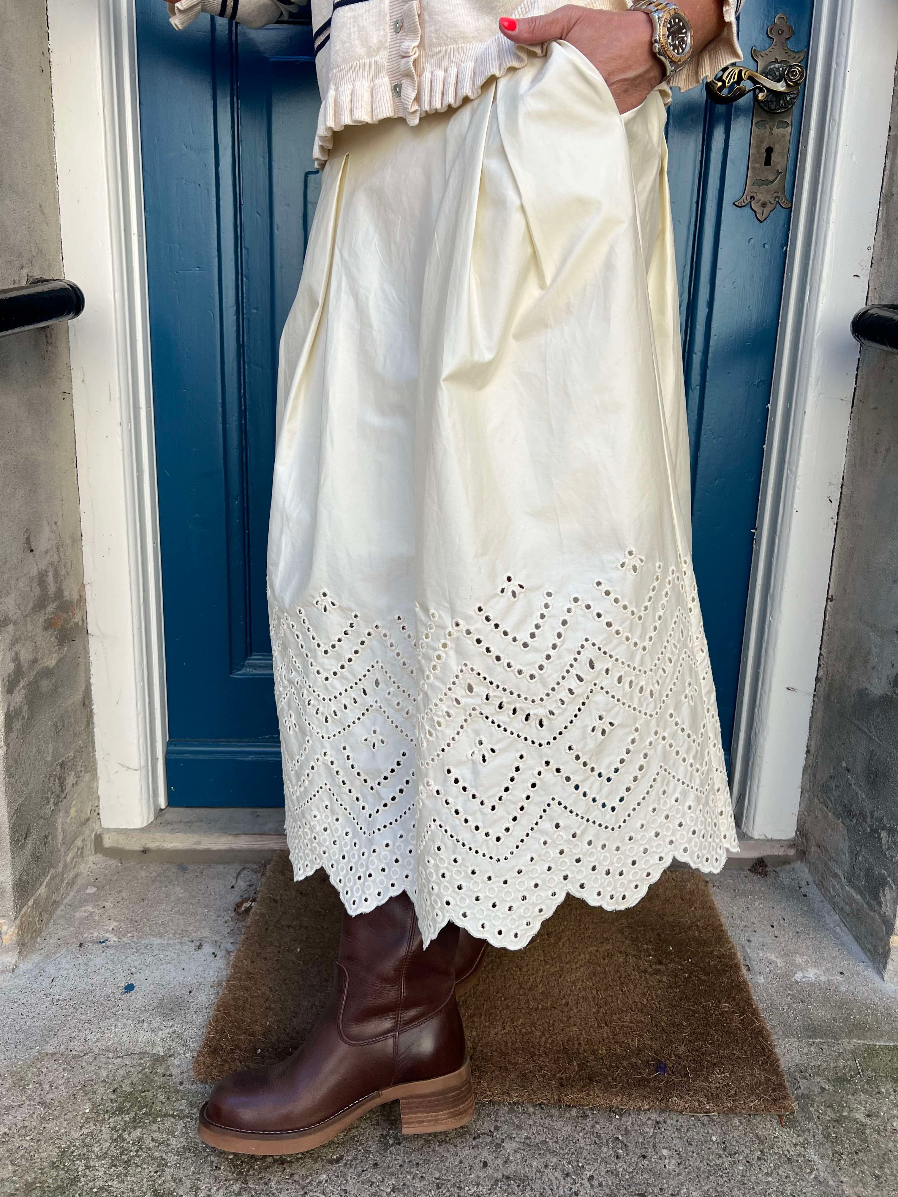 Poppy Anglaise Skirt Bone