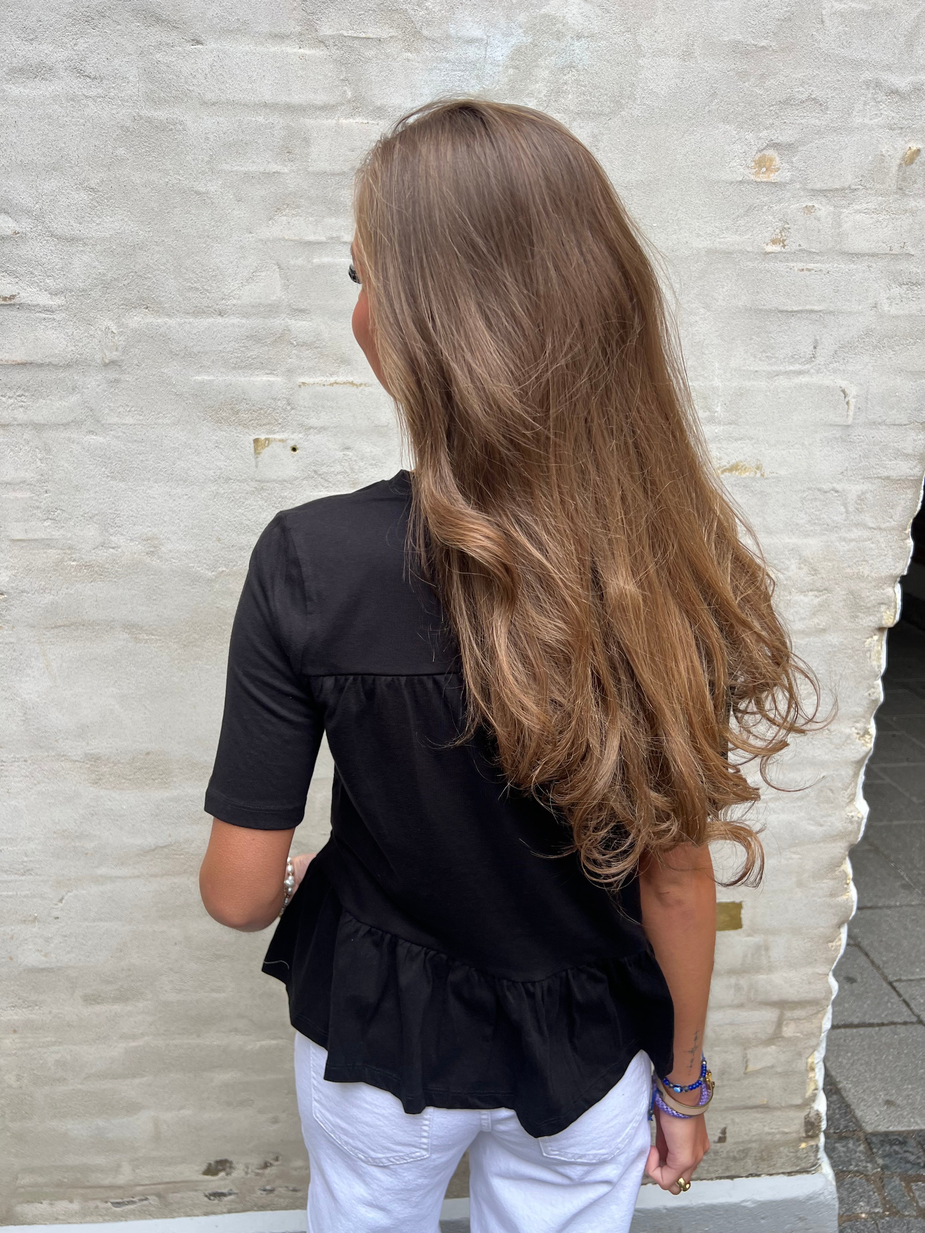 Poula Pearl Top - Black/WHITE PEARL