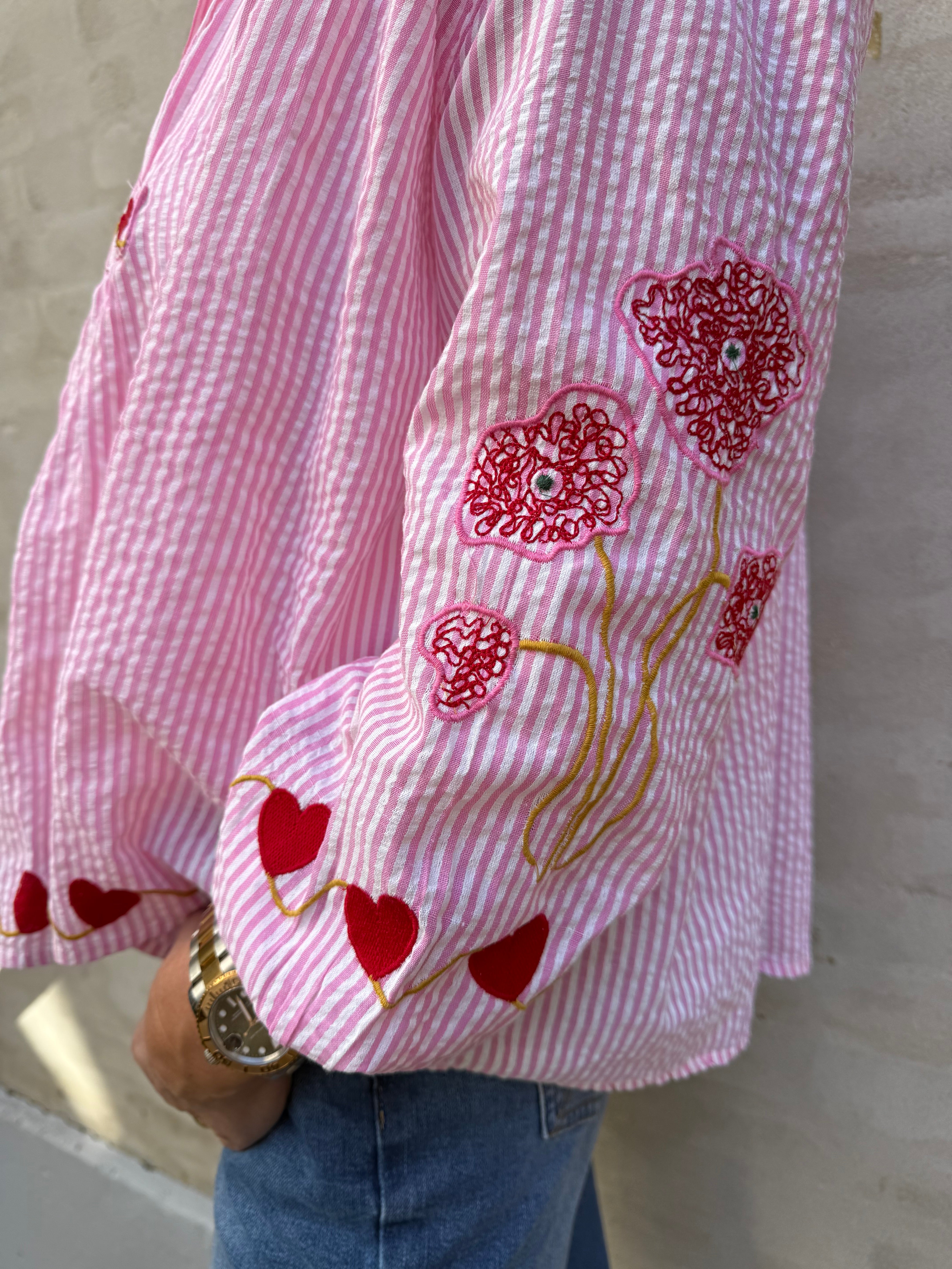 PREORDER-Heart Blouse - Rosa Flower