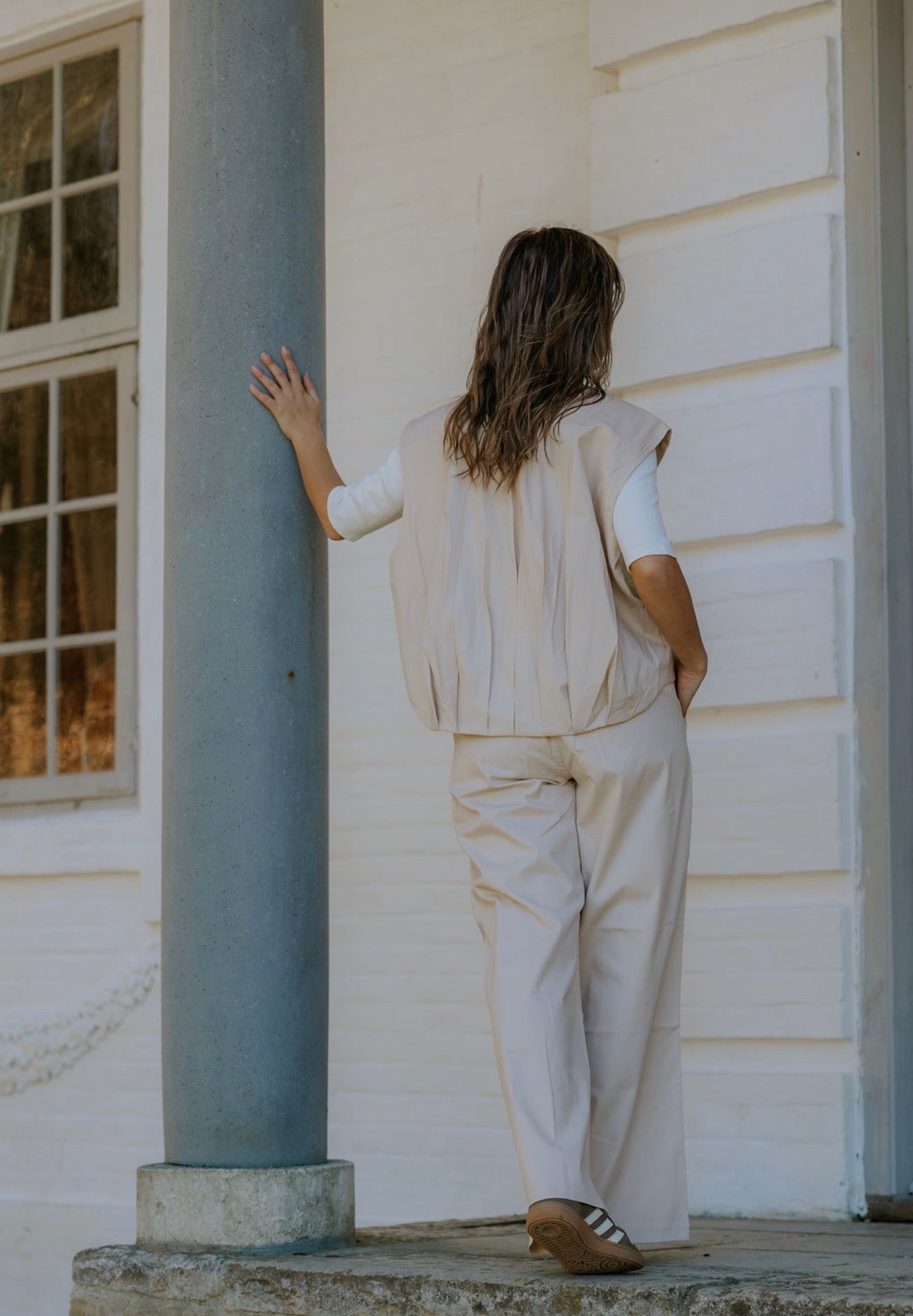Patch Vest - Beige