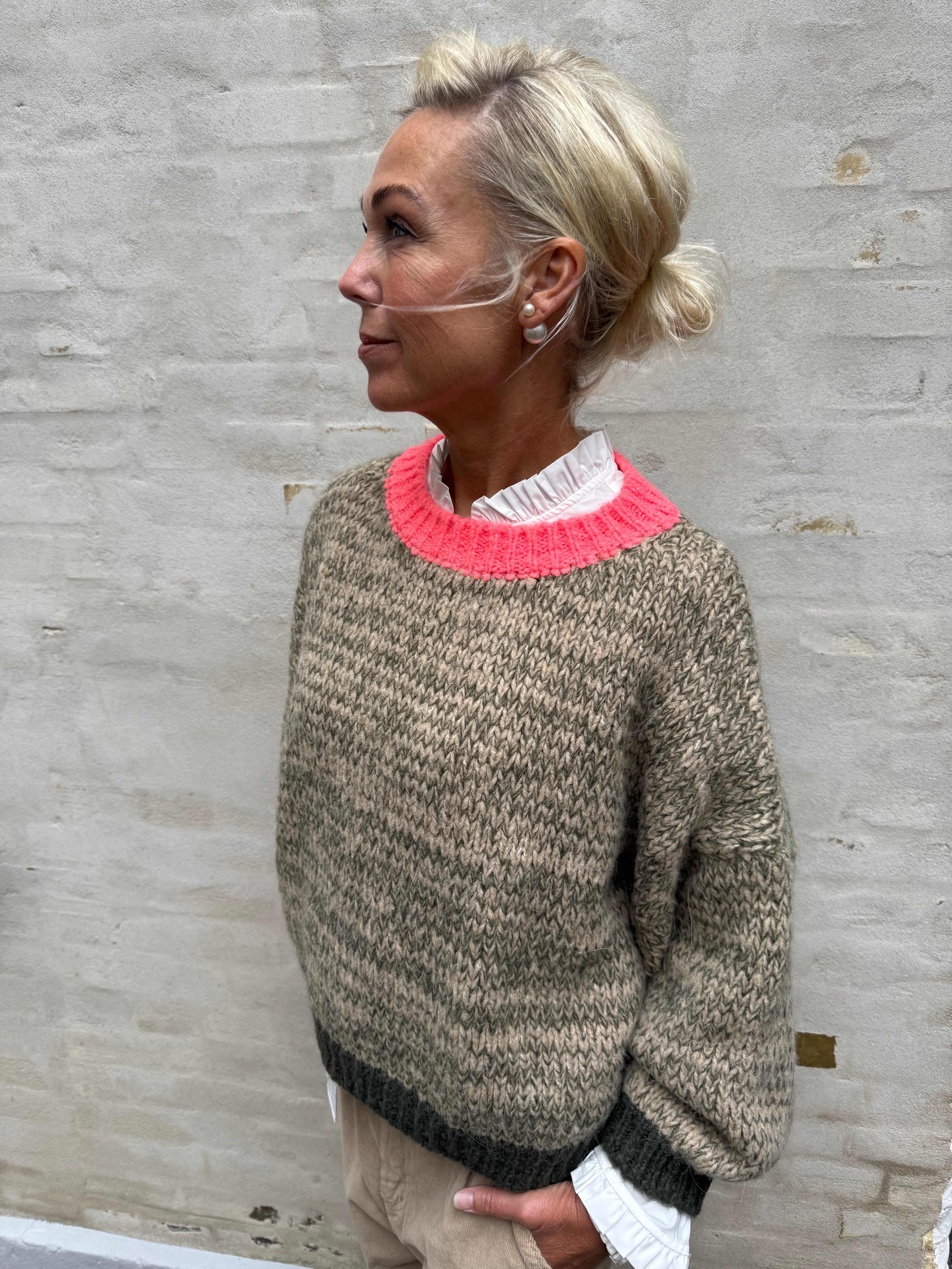 Loretta Knit - Army/Coral