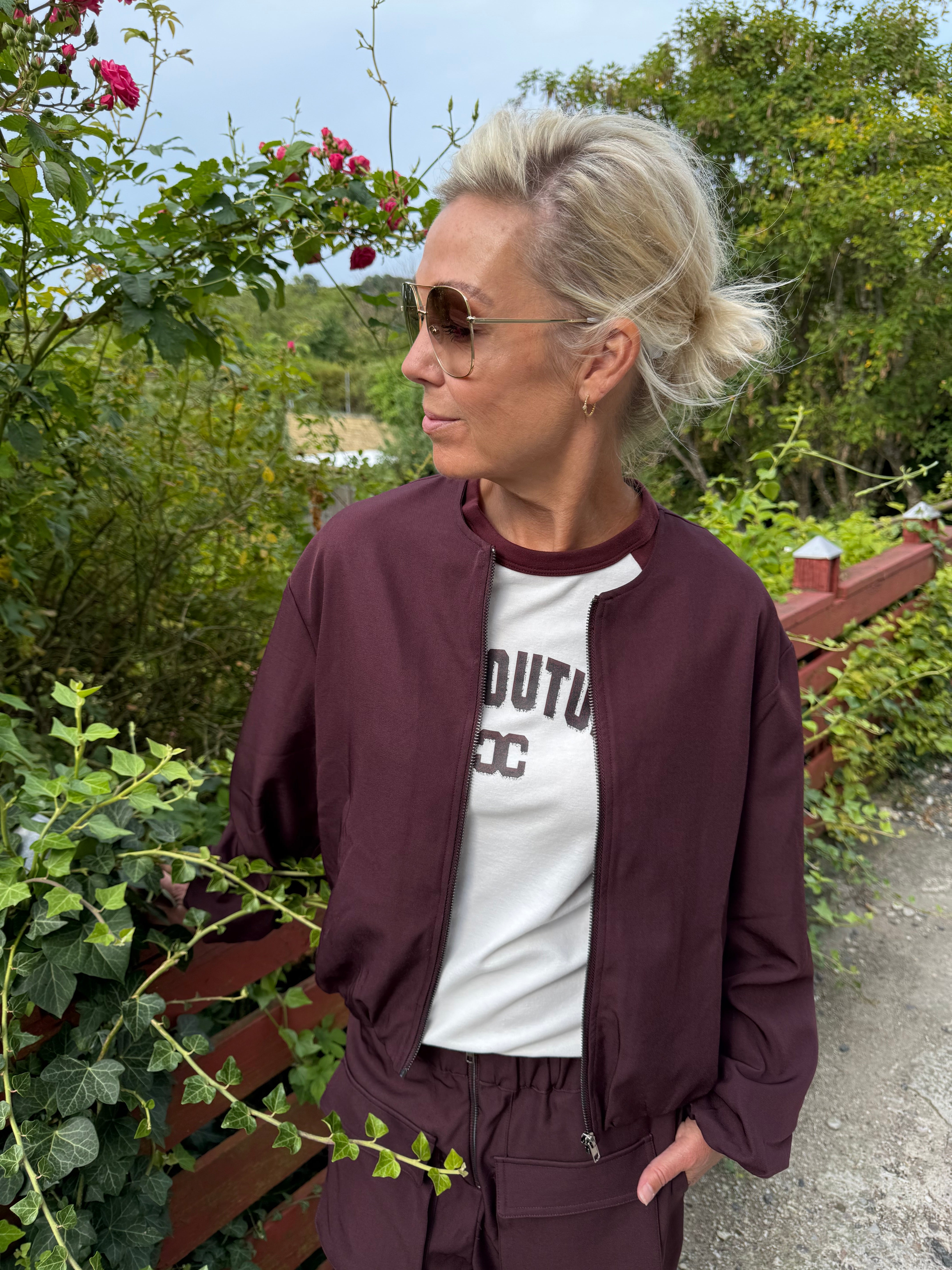 Luna Balloon Zip Jacket - Winered