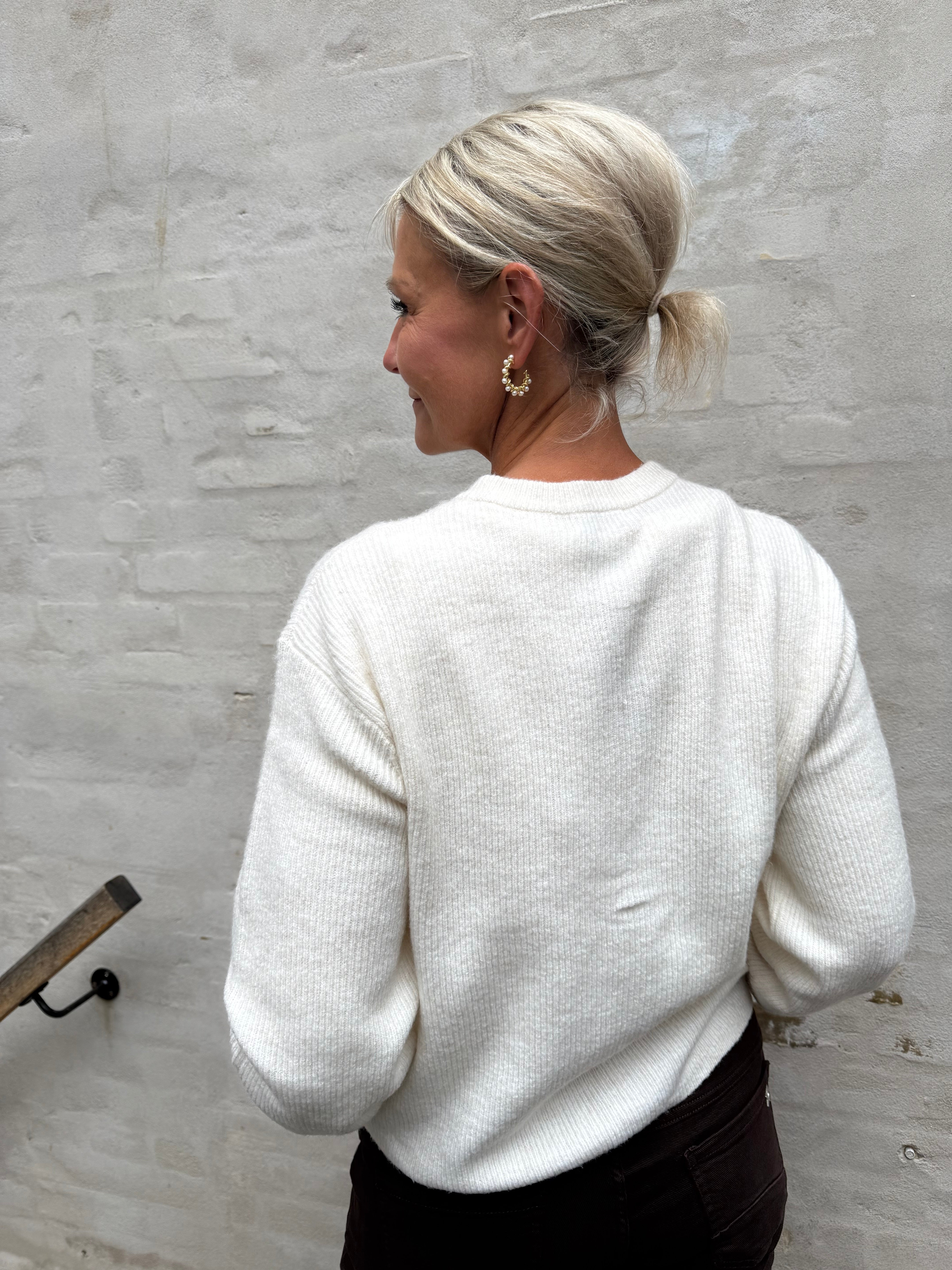 LUMI LIFE L/S BUTTON CARDIGAN - Birch MELANGE