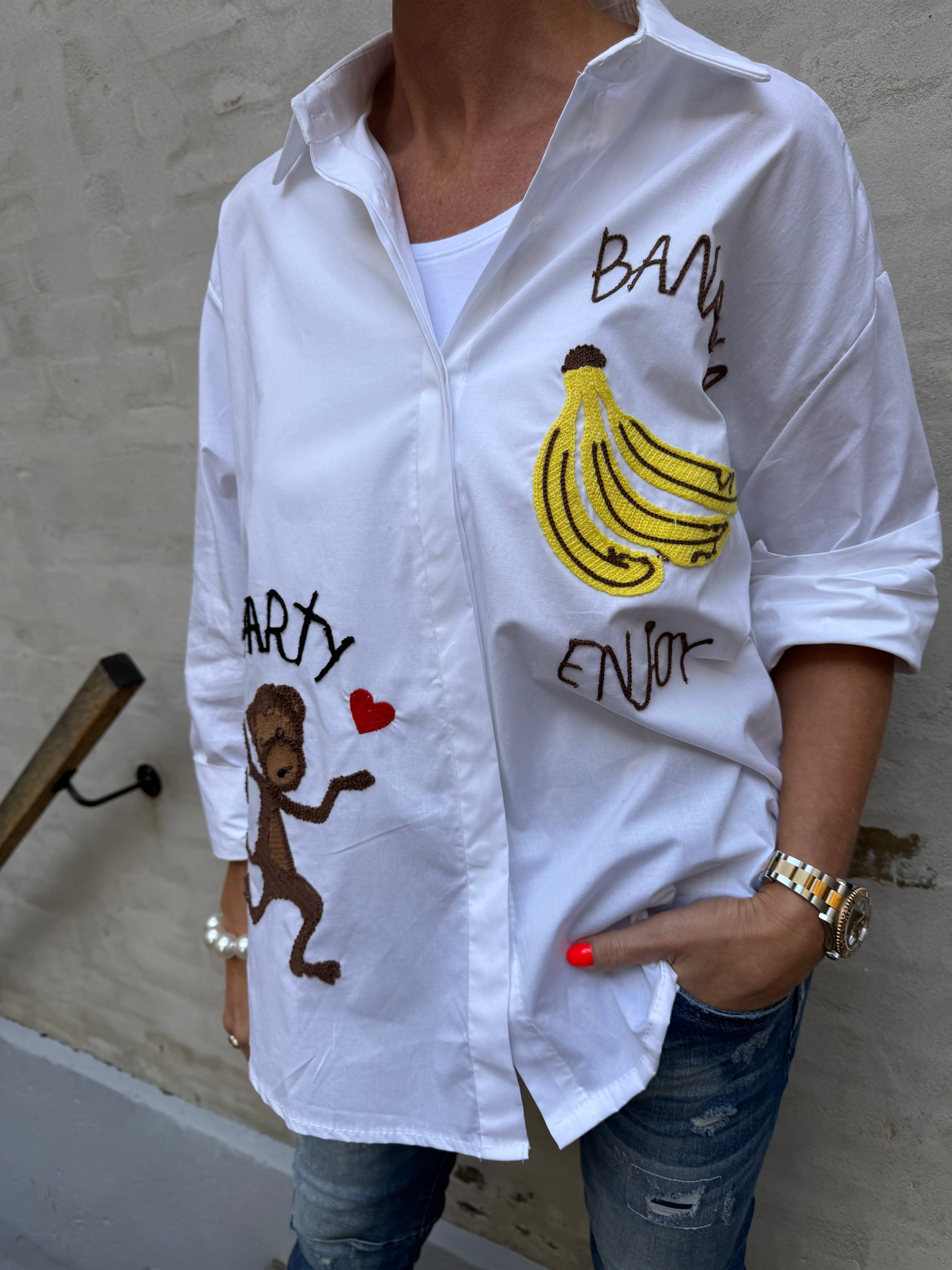 Banana Party Skjorte - Hvid