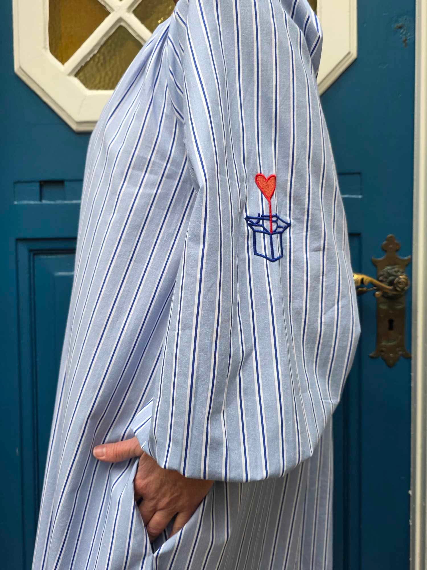 Champagne långklänning - marinblå