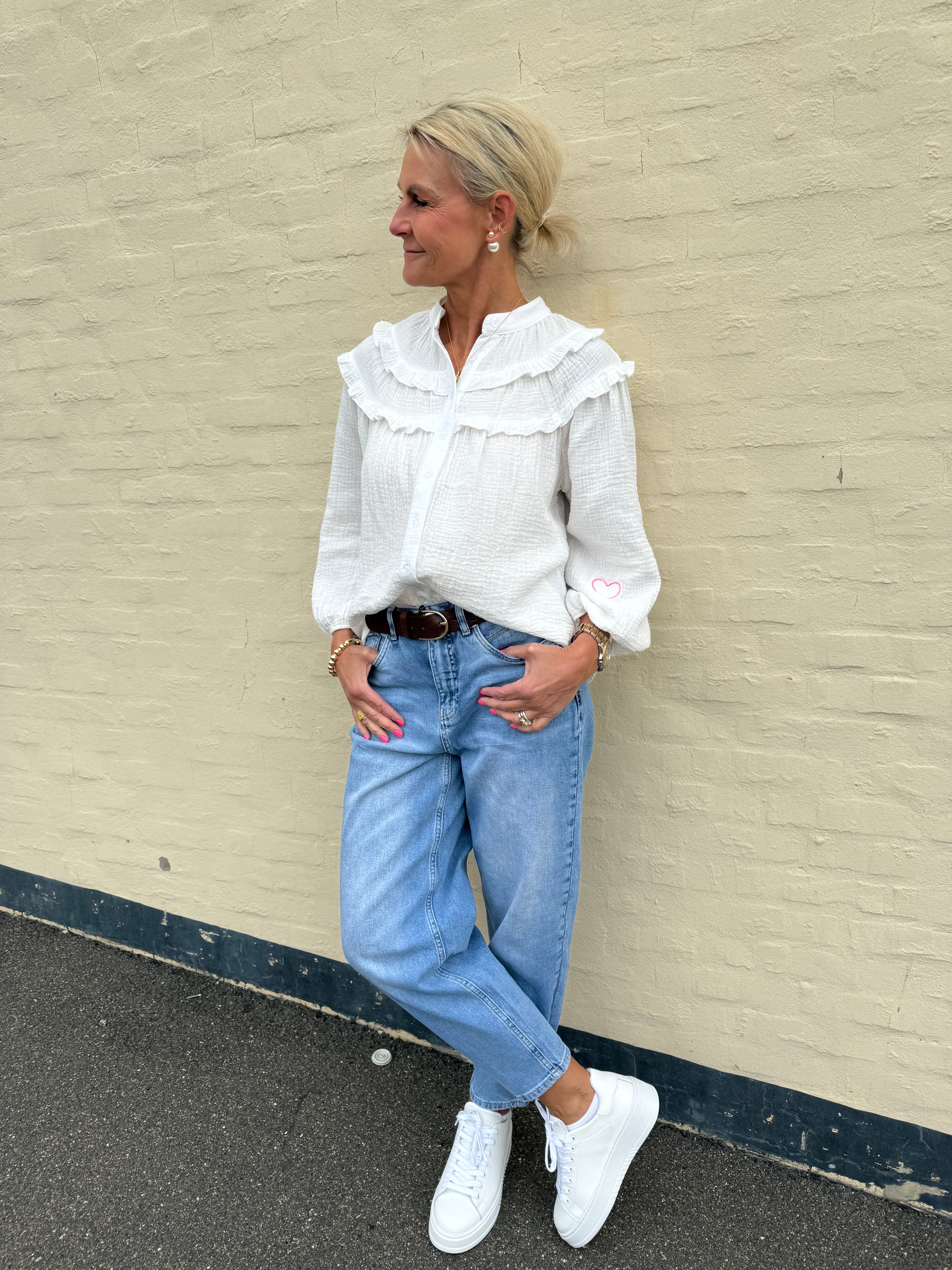 Karlie Barrel High Waist - Äkta ljusblå