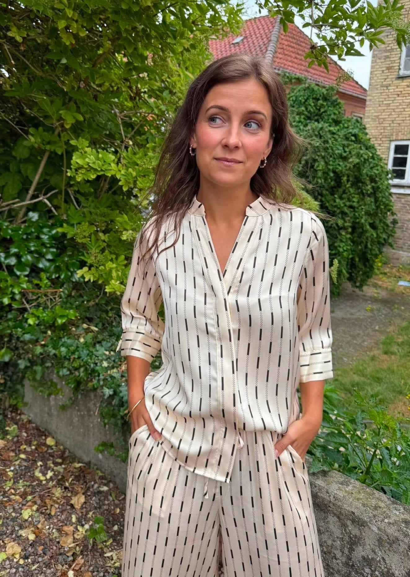 Camile Print Blouse - Creme