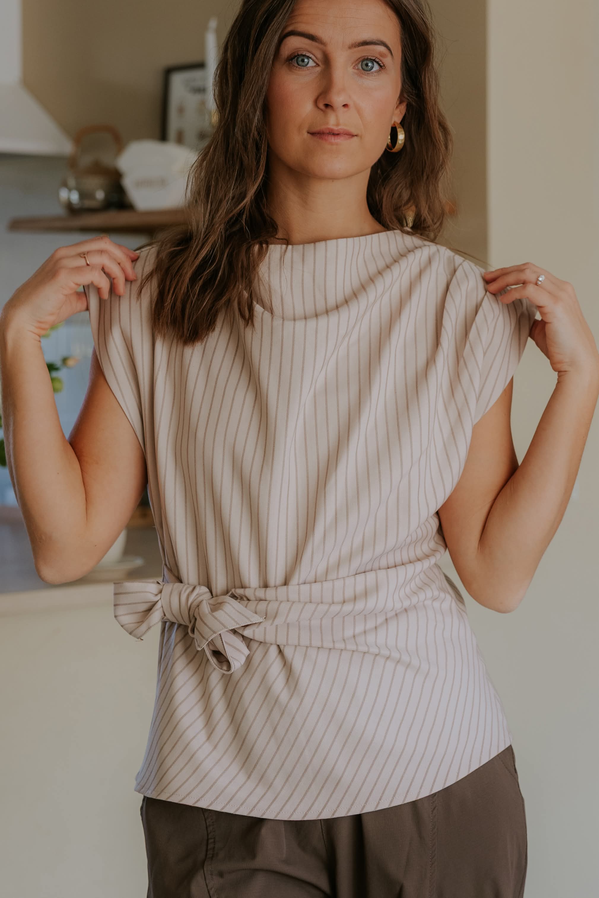 SalvieCC Pleat Top - Bone