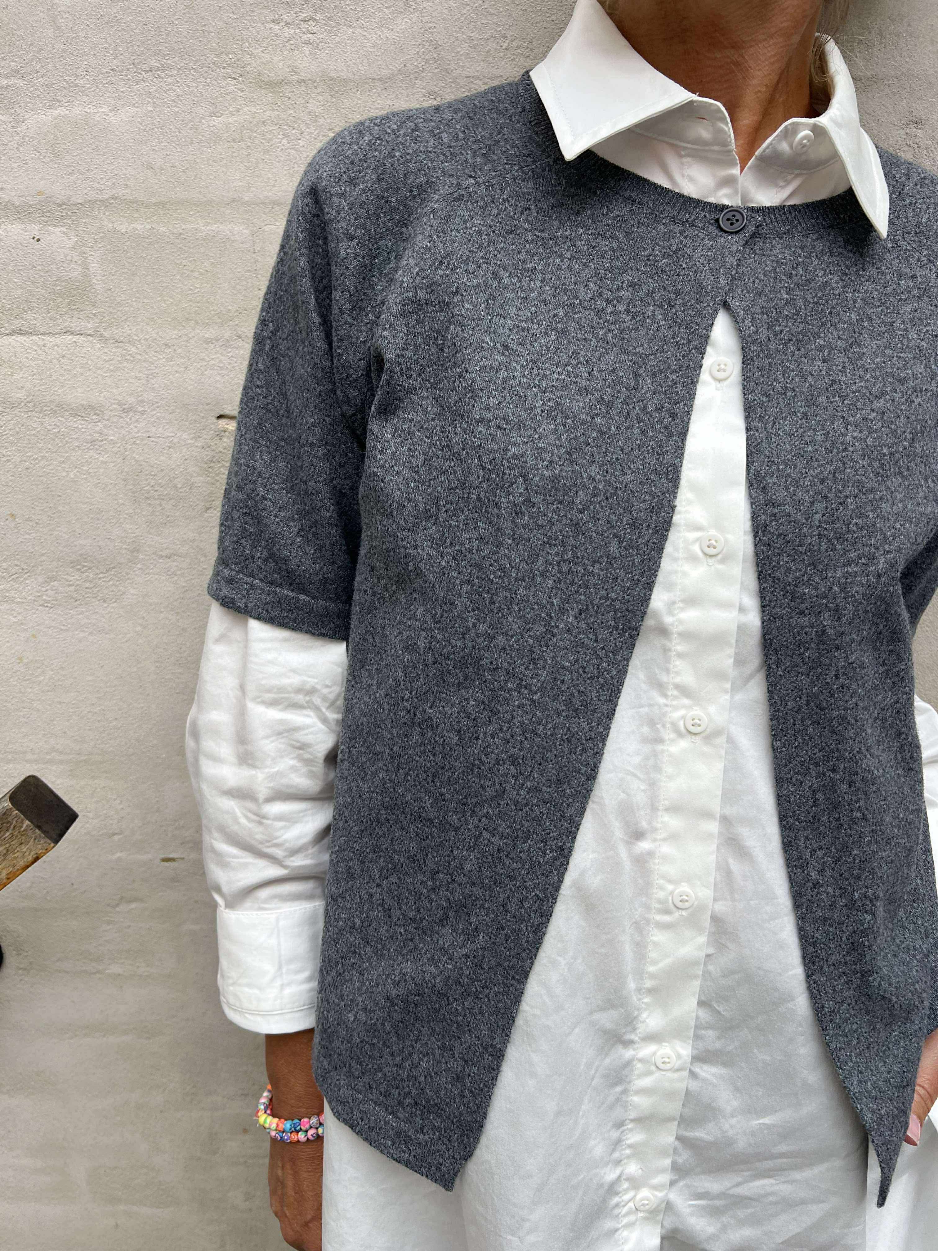 Bree Knit Cardigan - Dark Grey Melange