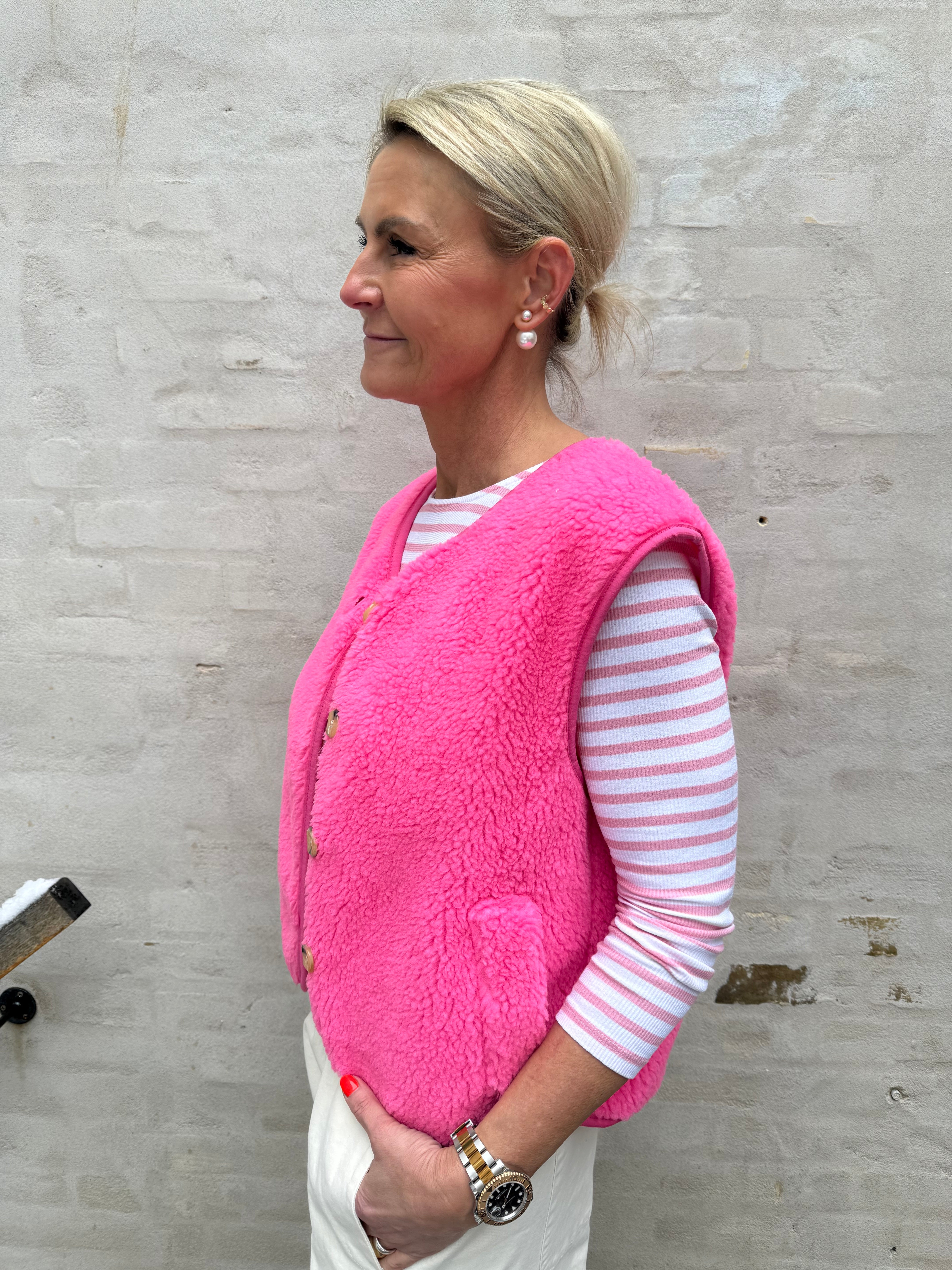 Molly Teddy Vest - Bubblegum
