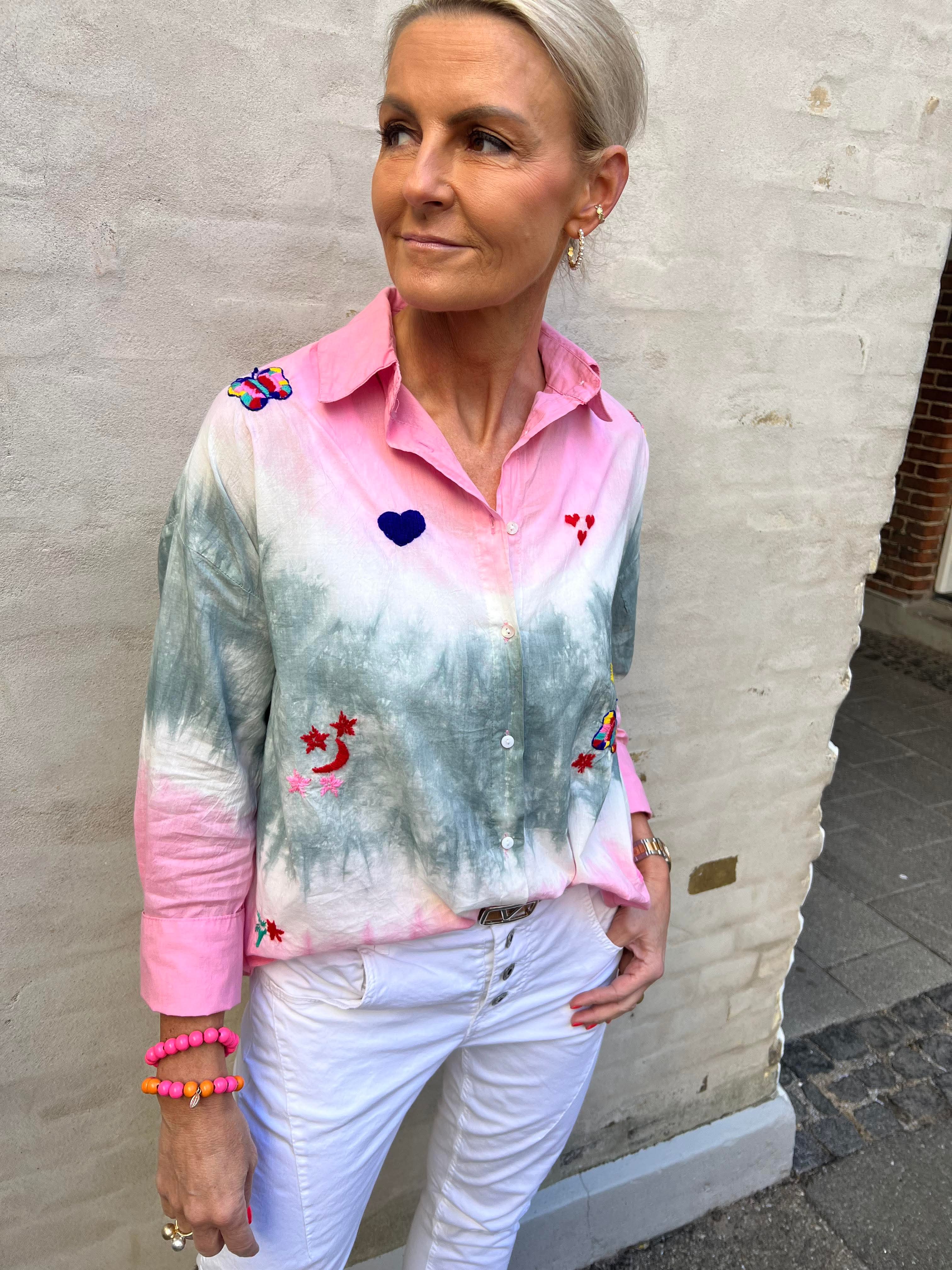 Oui Oui shirt pink- grey