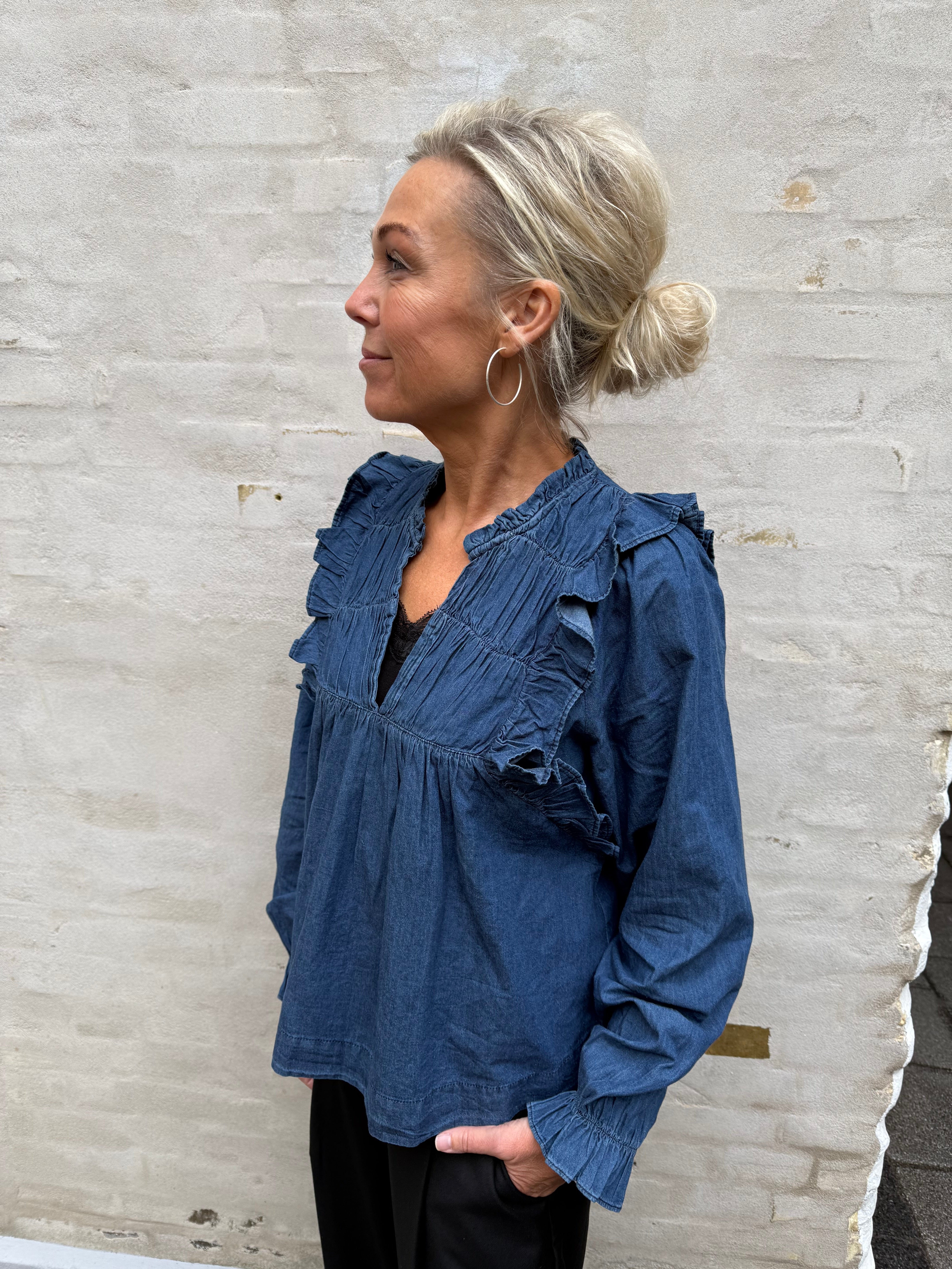 Janis Denim Blouse - Blue